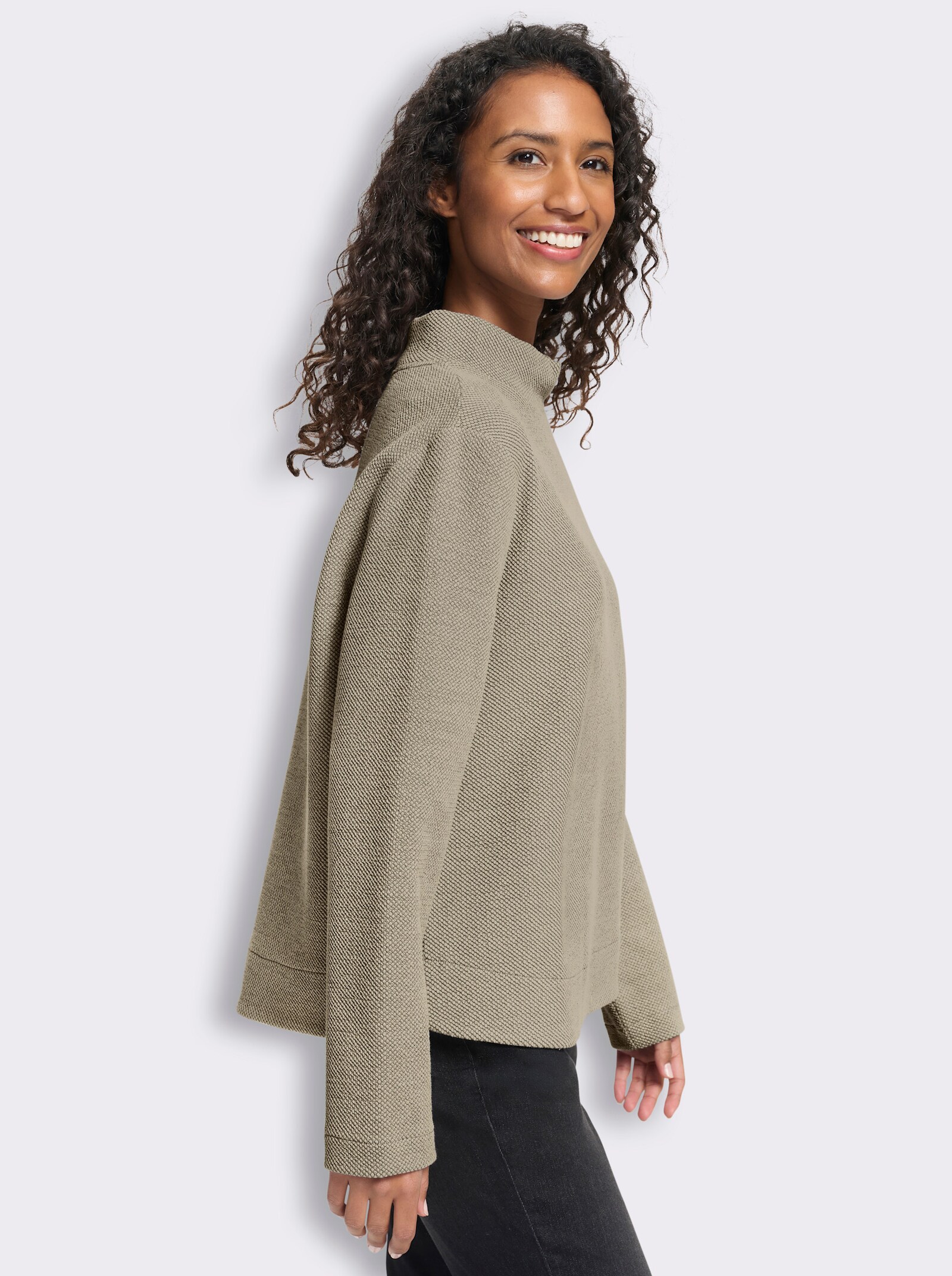 heine Sweatshirt in Melange-Optik - sand