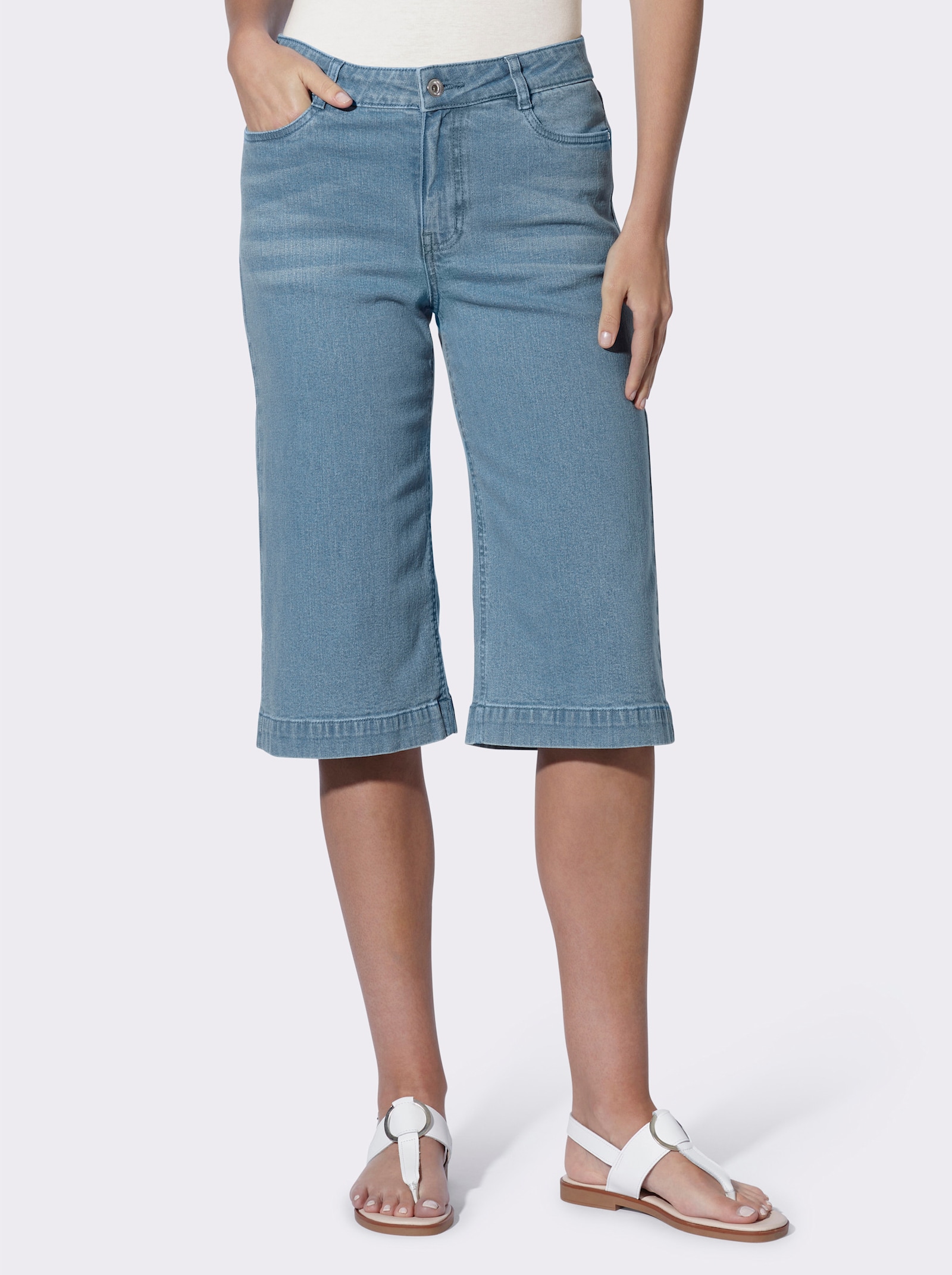 heine Jeansbermudas mit weitem Bein - blue-bleached