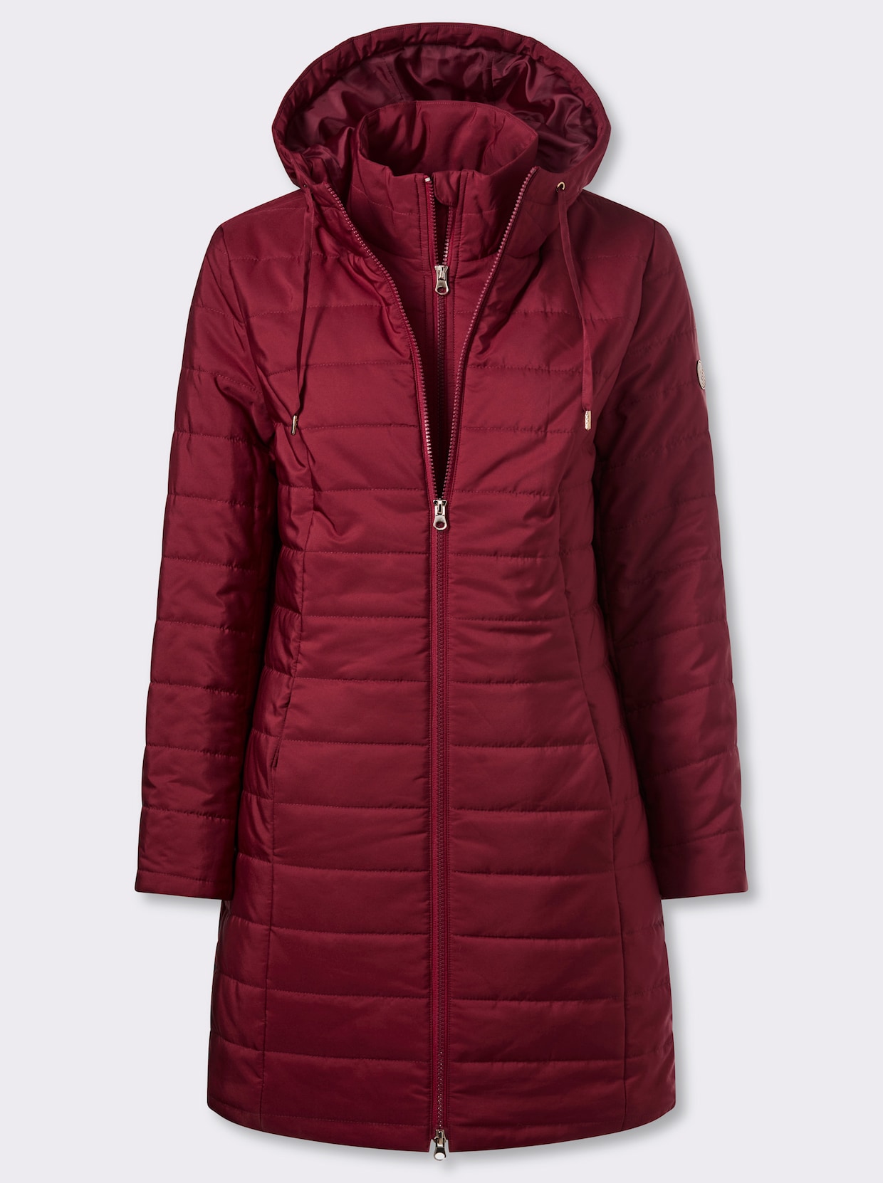 Longjacke in 2-in-1-Optik - dunkelrot