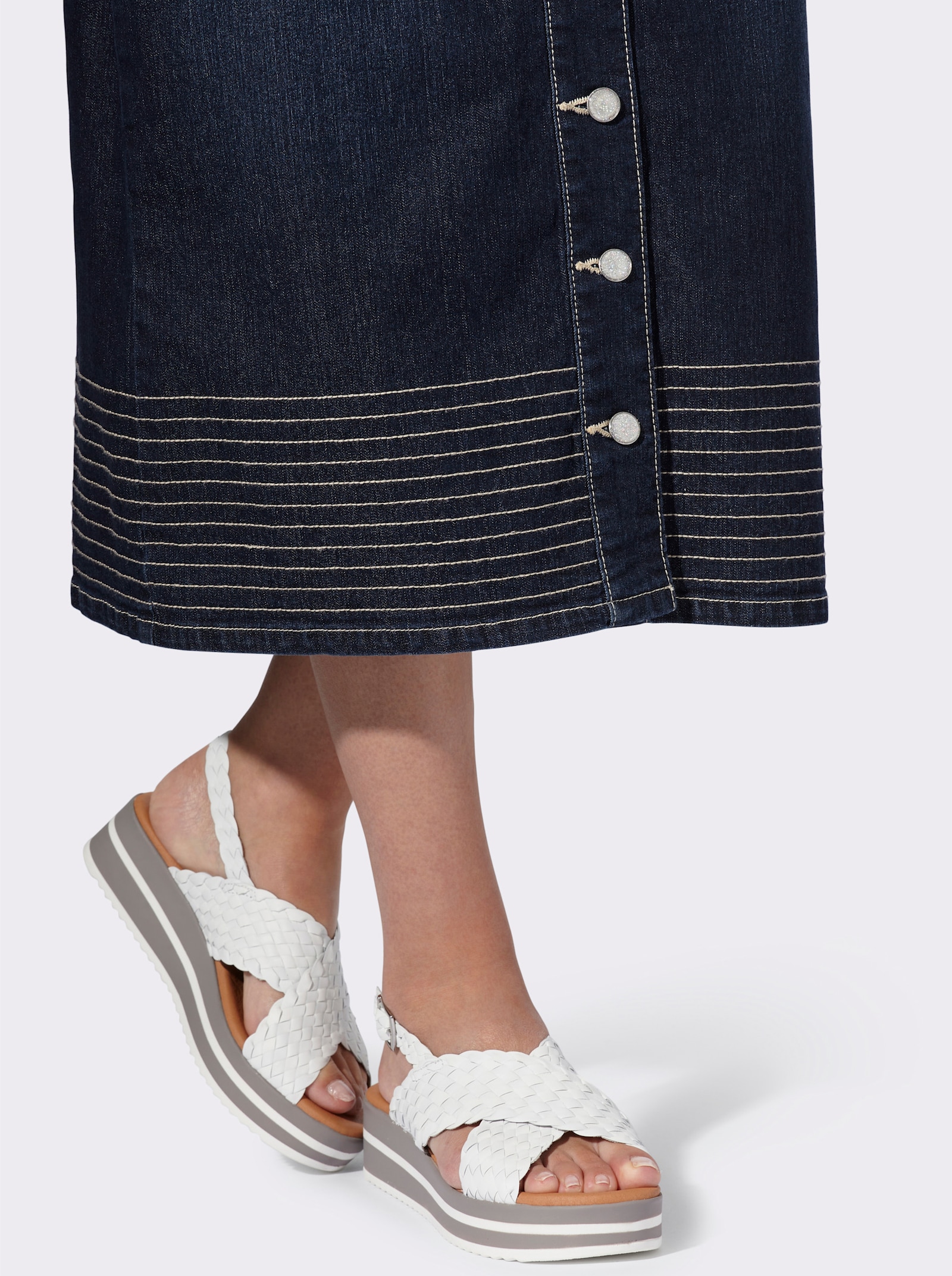 heine Jeansrock mit Kontrastnähten - dark blue