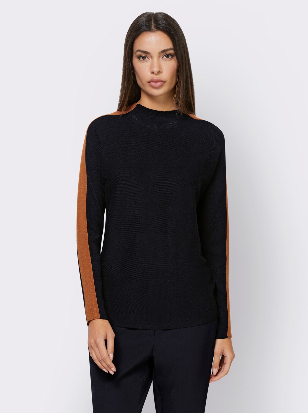 heine Pull en tricot fin - noir-ambre