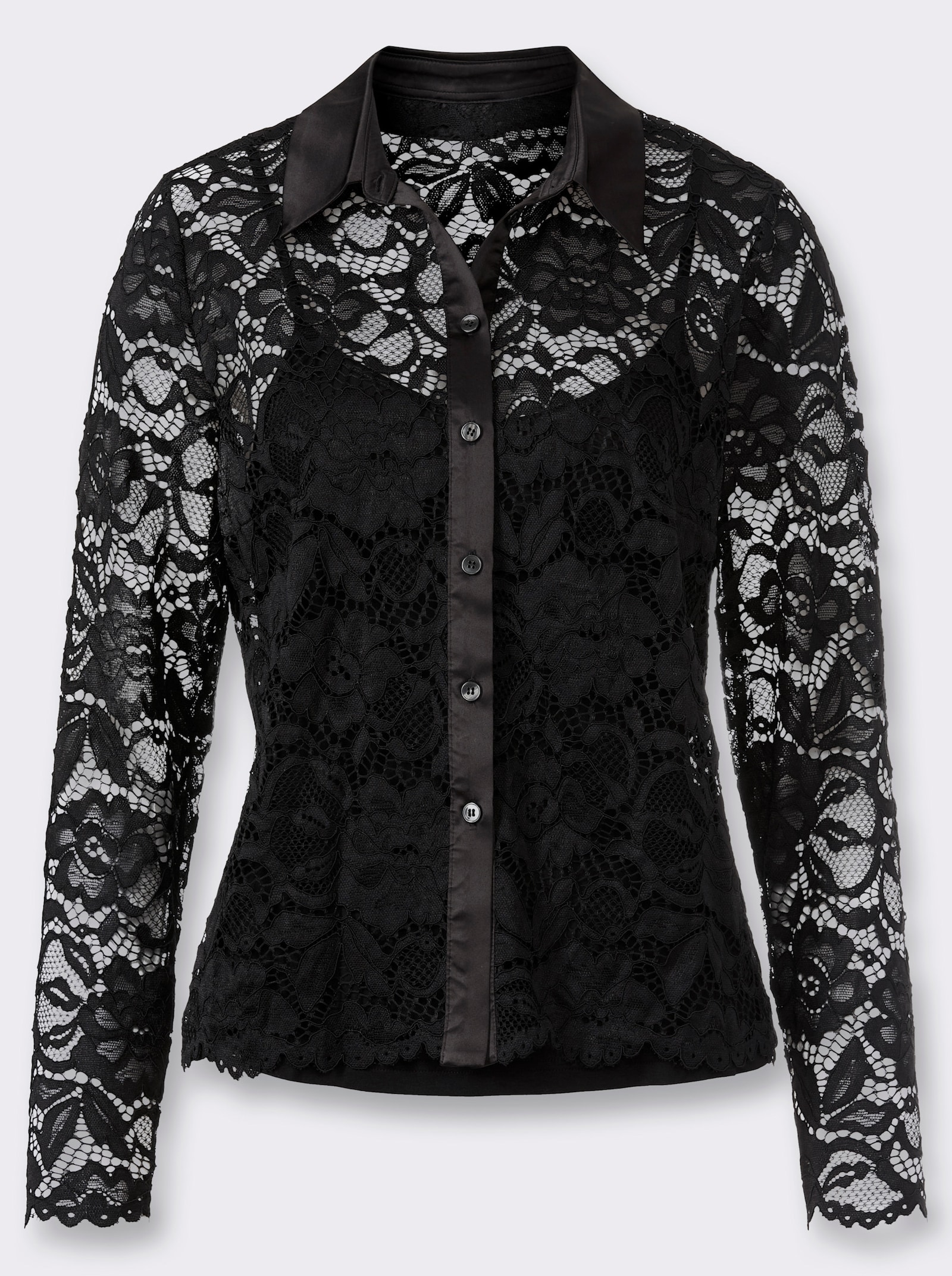 heine Spitzenbluse inklusive Top - schwarz