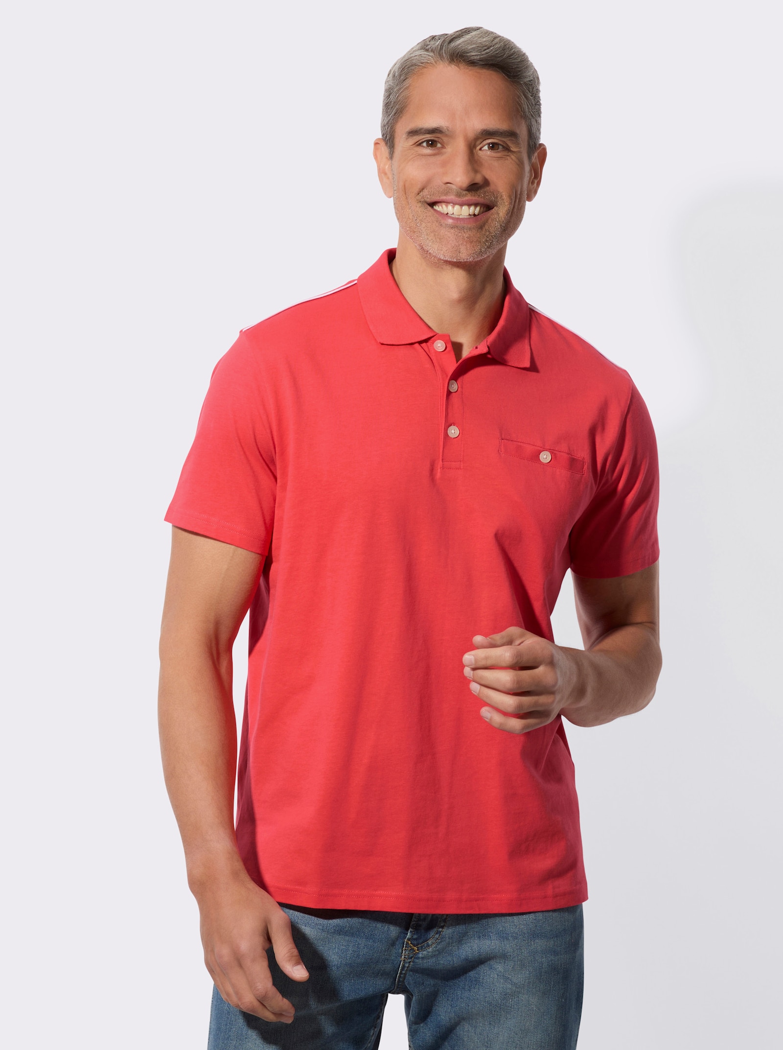 Poloshirt met knoopsluiting - langoustine