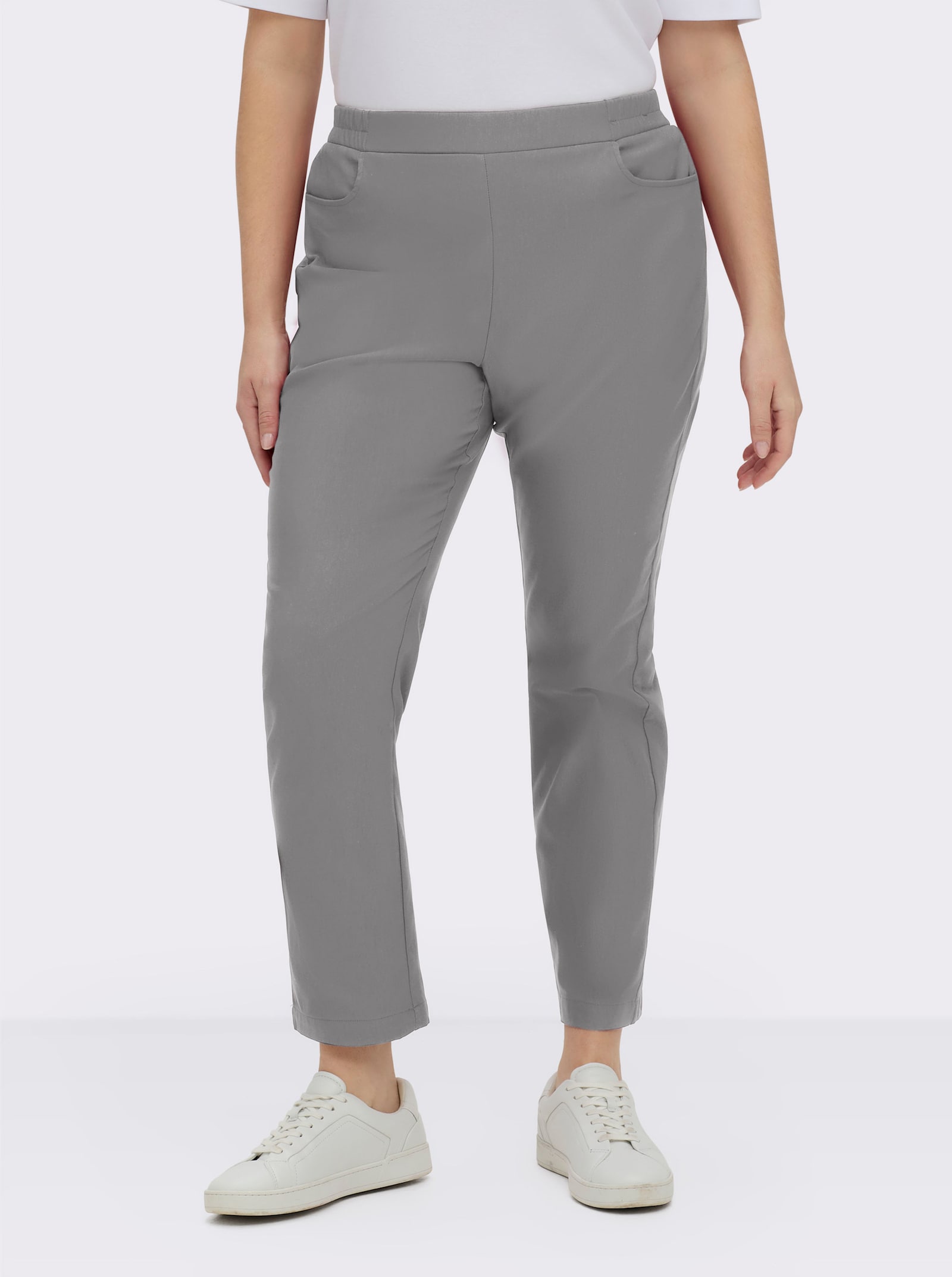 Schlupfhose in Bengalin-Qualität - grau