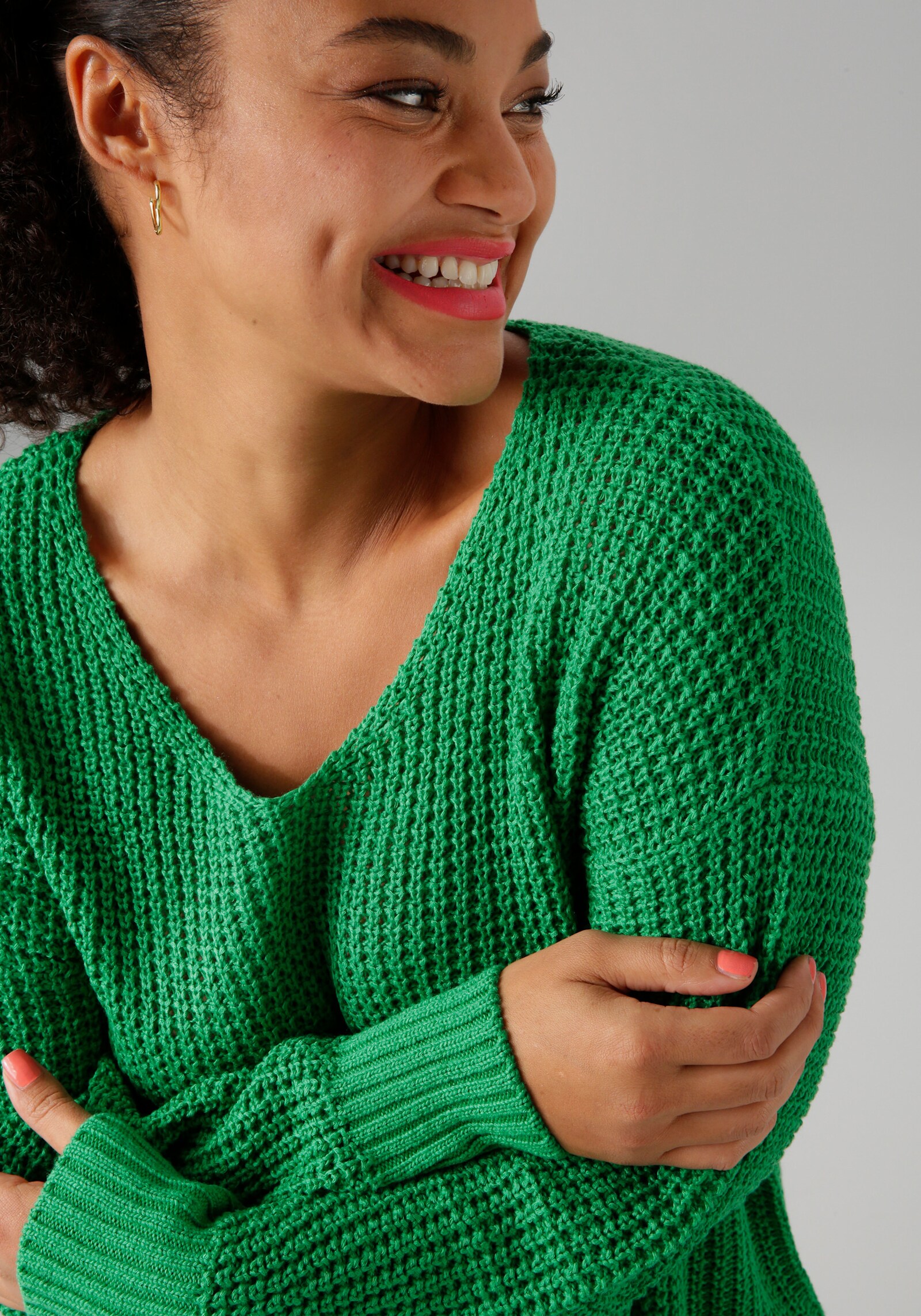 Aniston PLUS Strickpullover - grün