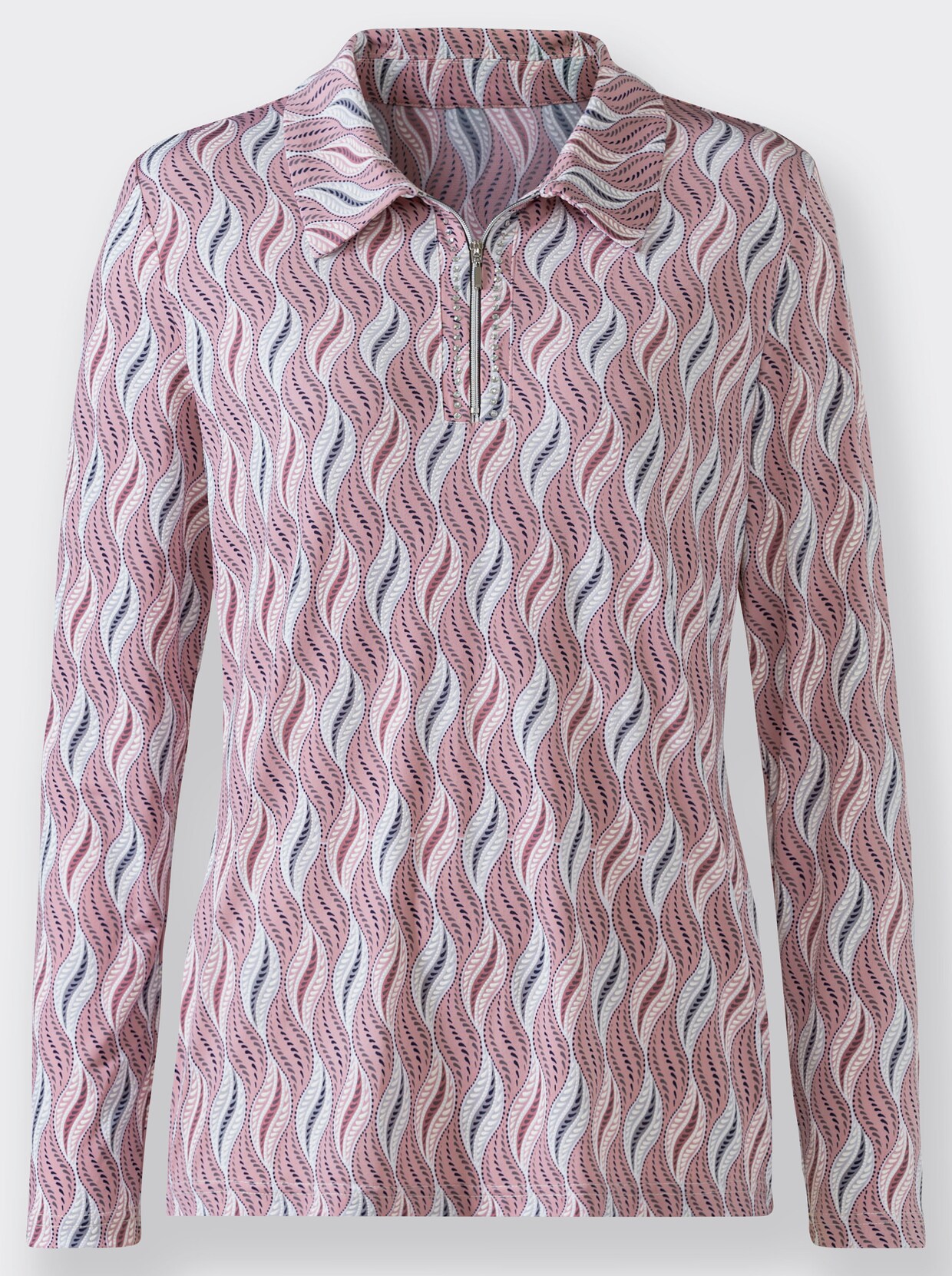 Poloshirt - hortensie-steingrau-bedruckt