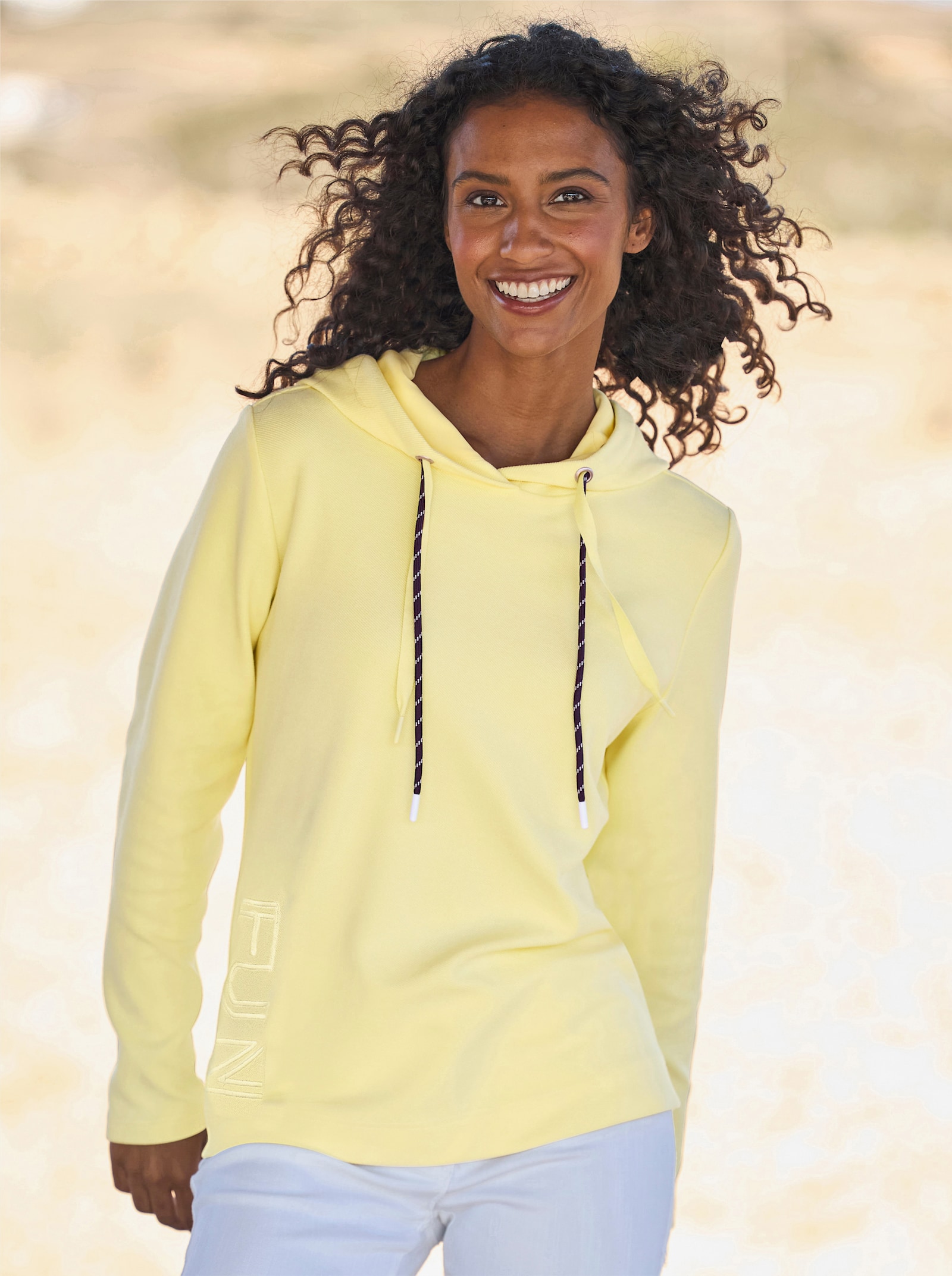 heine Sweatshirt mit Stickerei - zitrone