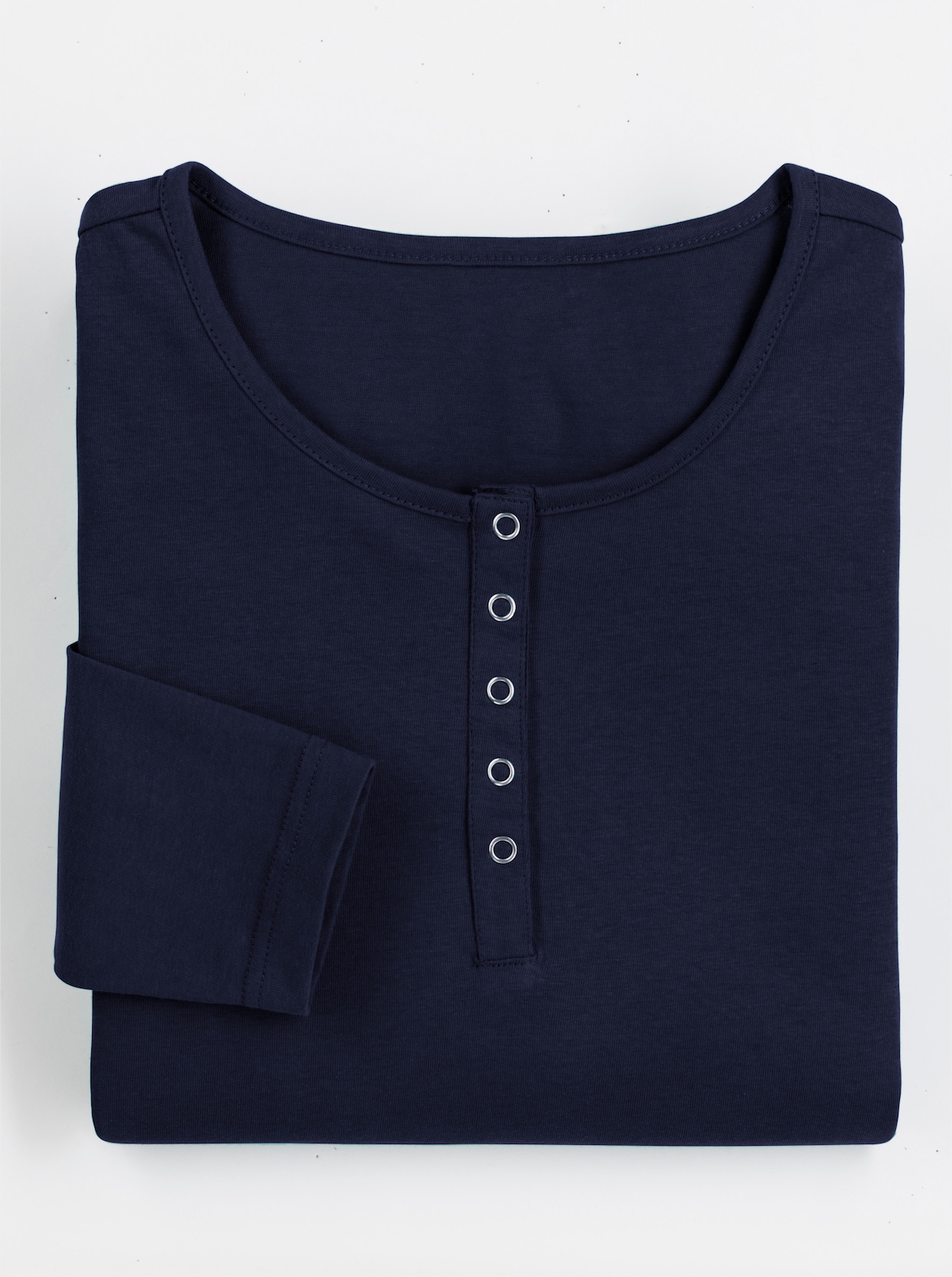 Langarmshirt mit Druckknöpfen - marine