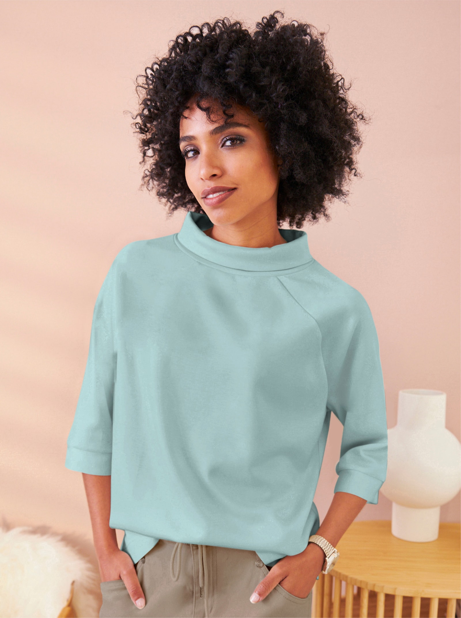 heine Sweatshirt met opstaande kraag - mint