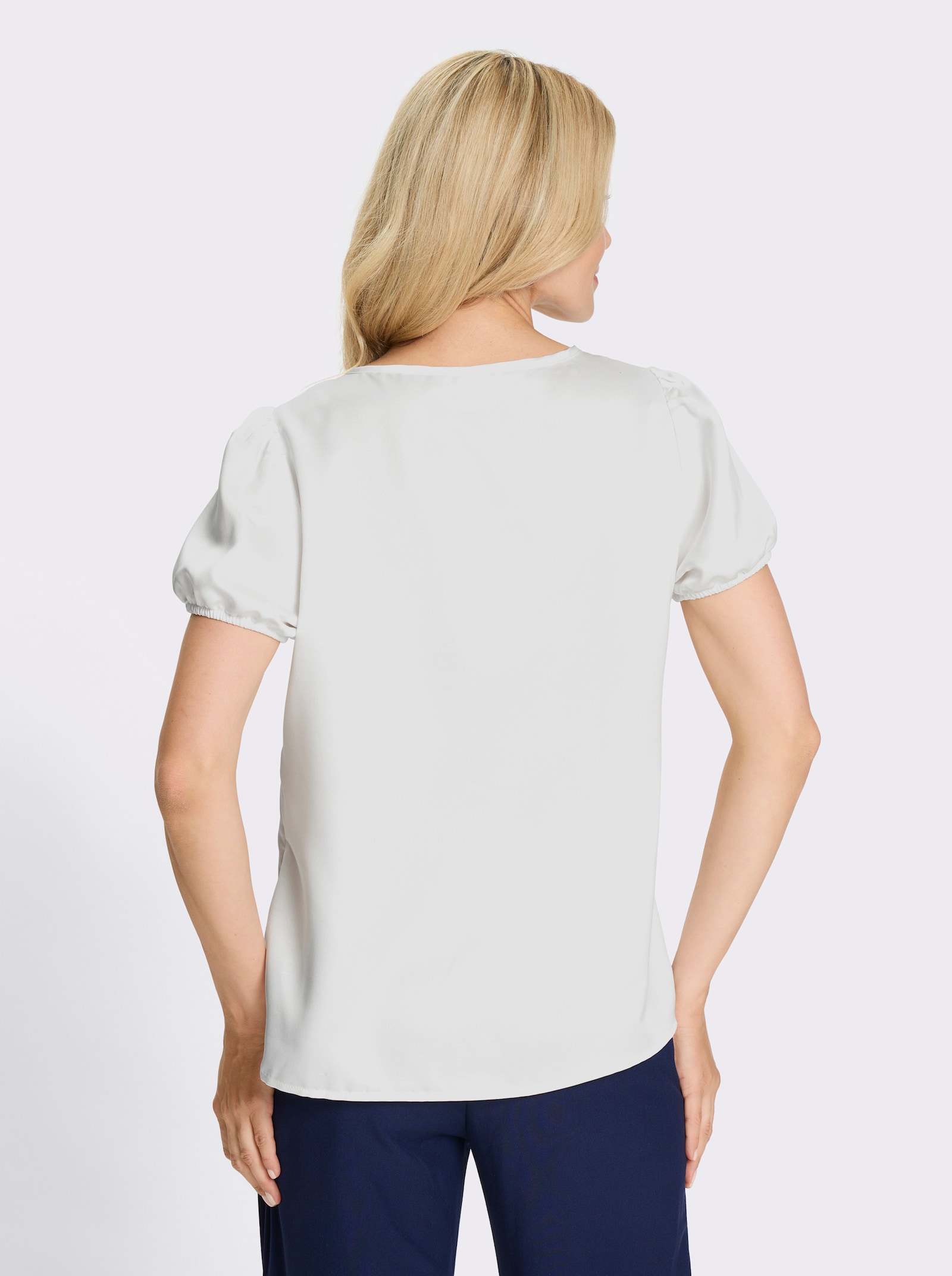 Blúzka, satén, nab.rukávy - svetlobéžová