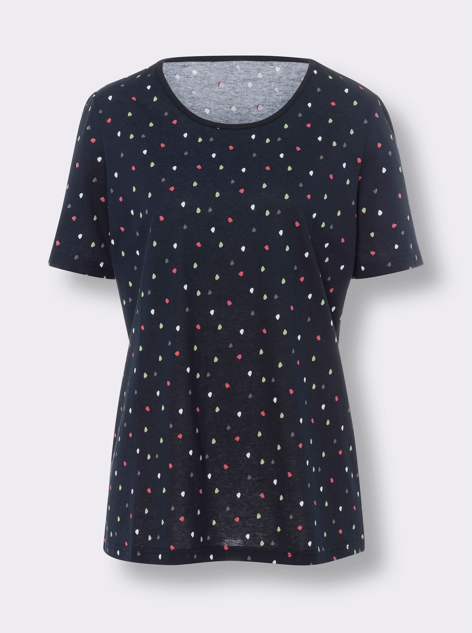 Freizeitshirt im Pünktchenmuster - marine-bedruckt