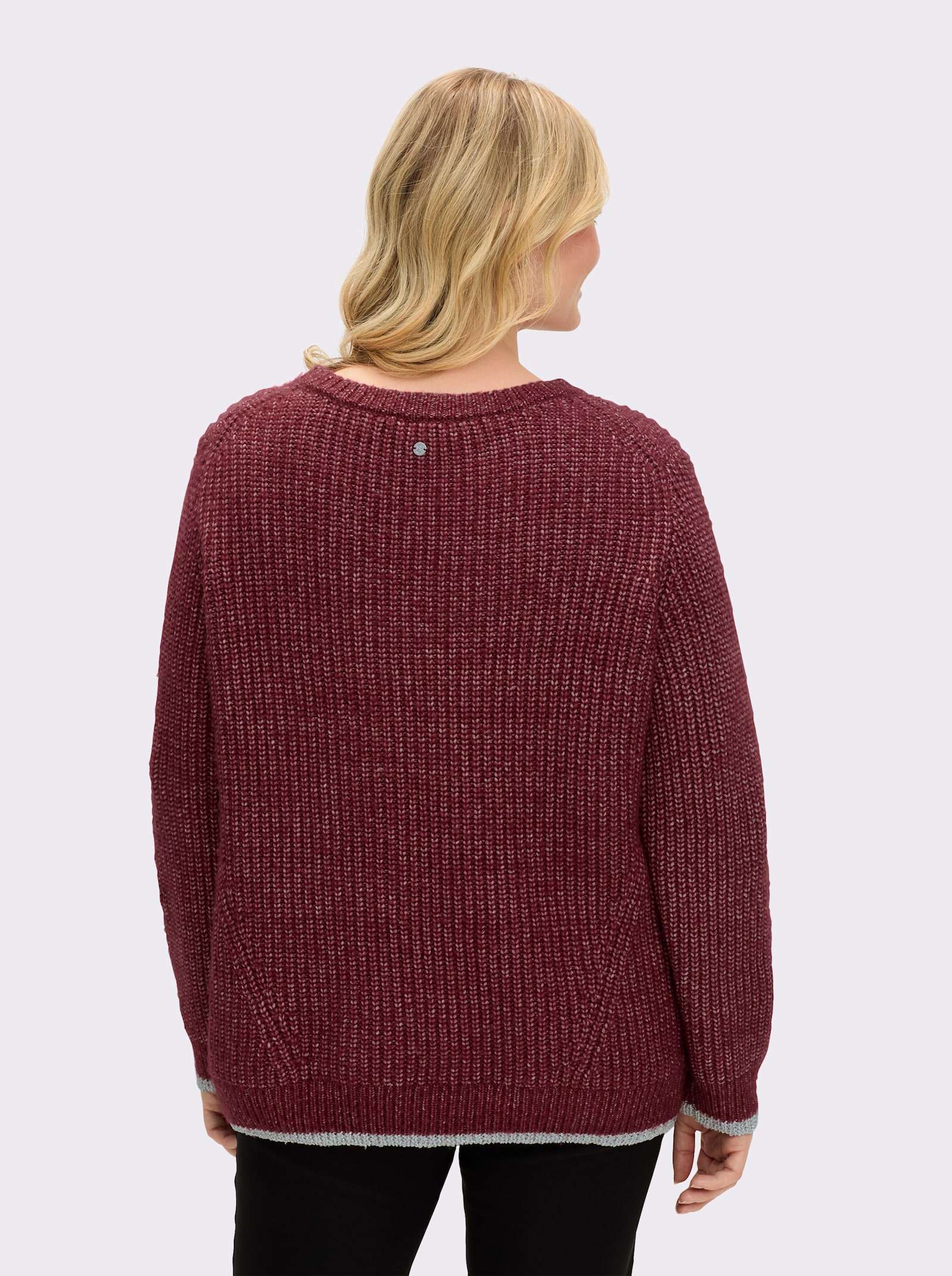 sheego Pullover im Rippstrick - burgund