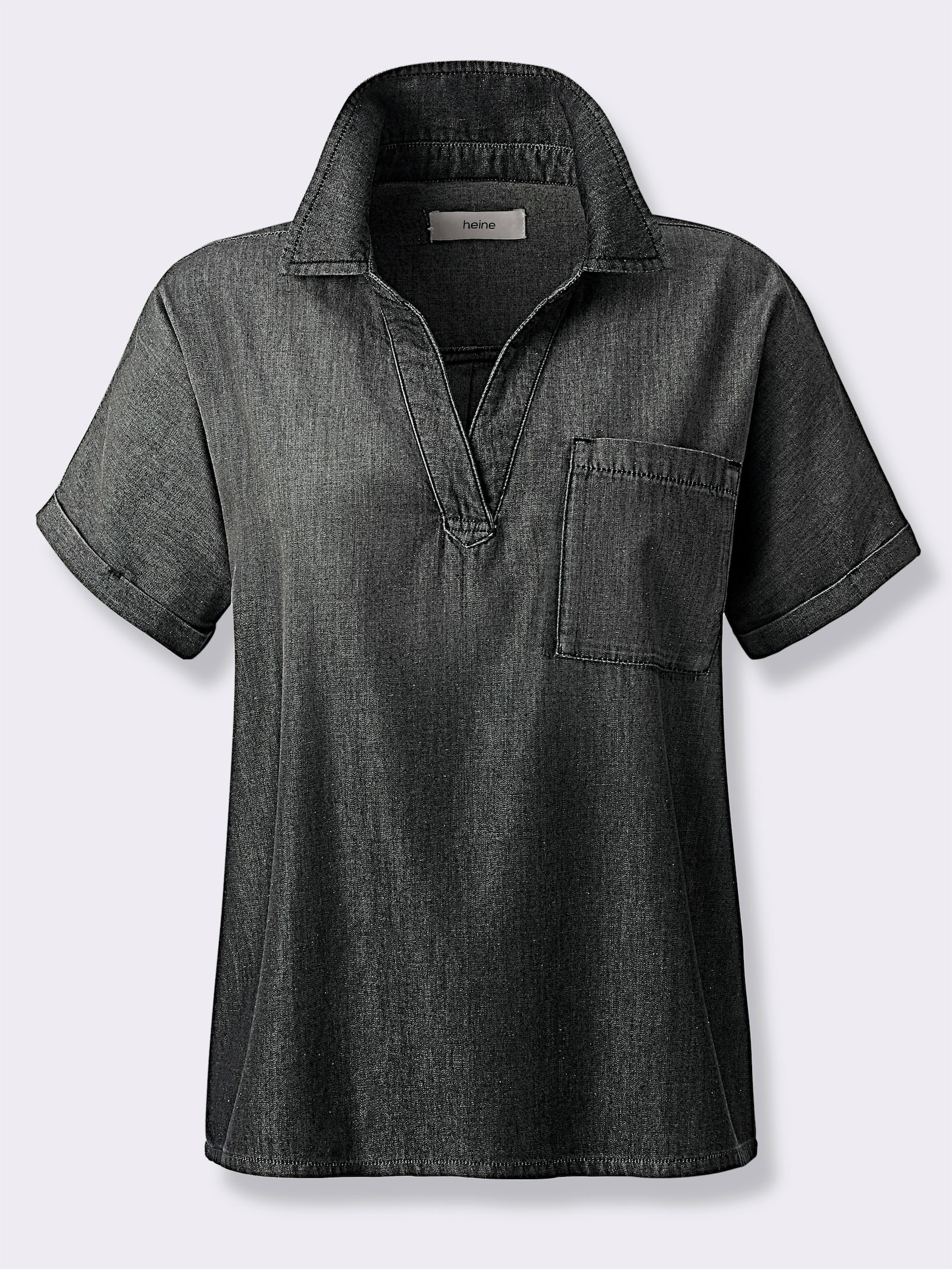 heine Jeansbluse mit Rückenfalte - black denim