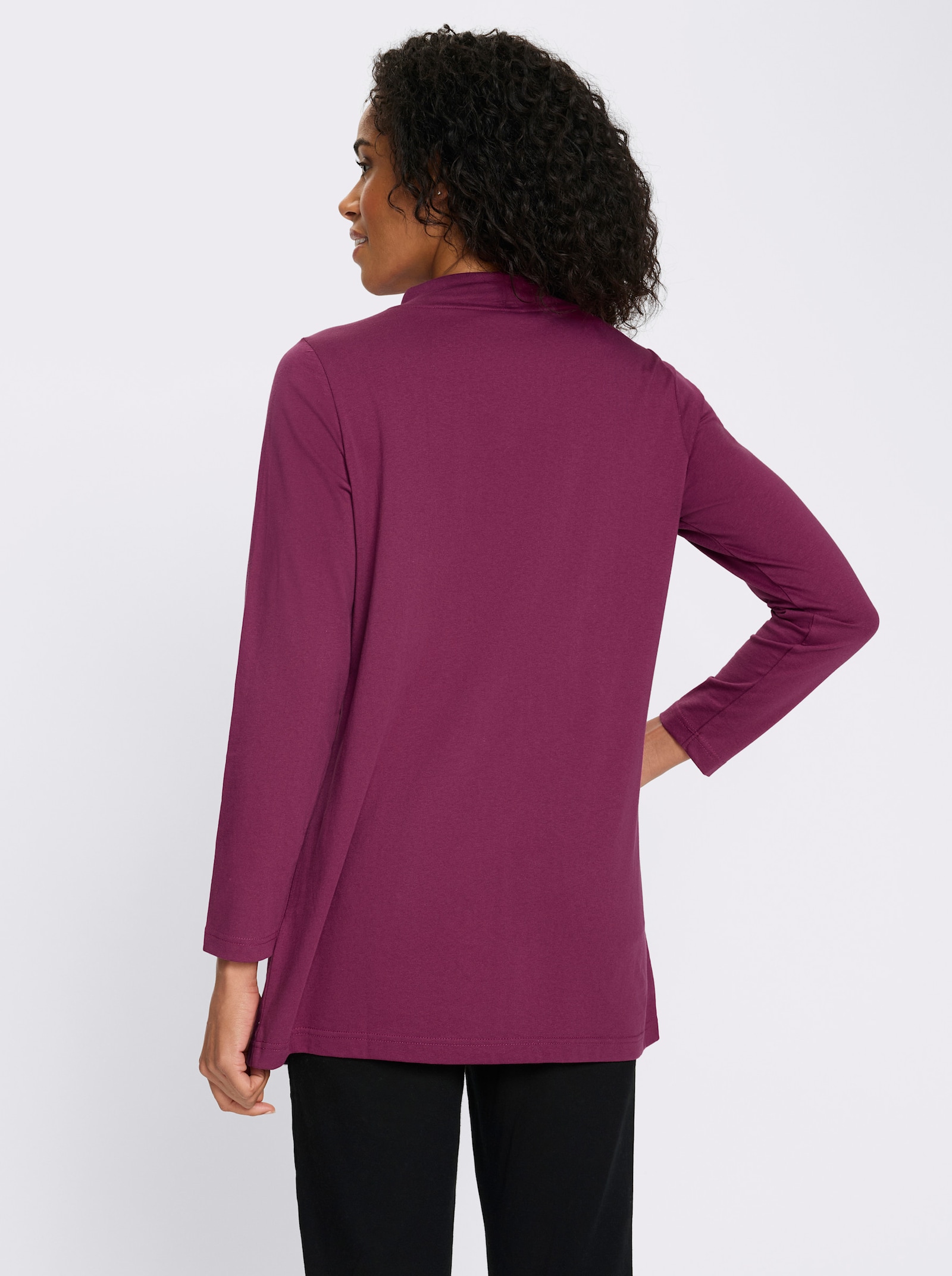 Longshirt mit Schneeflocken-Print - malve-burgund