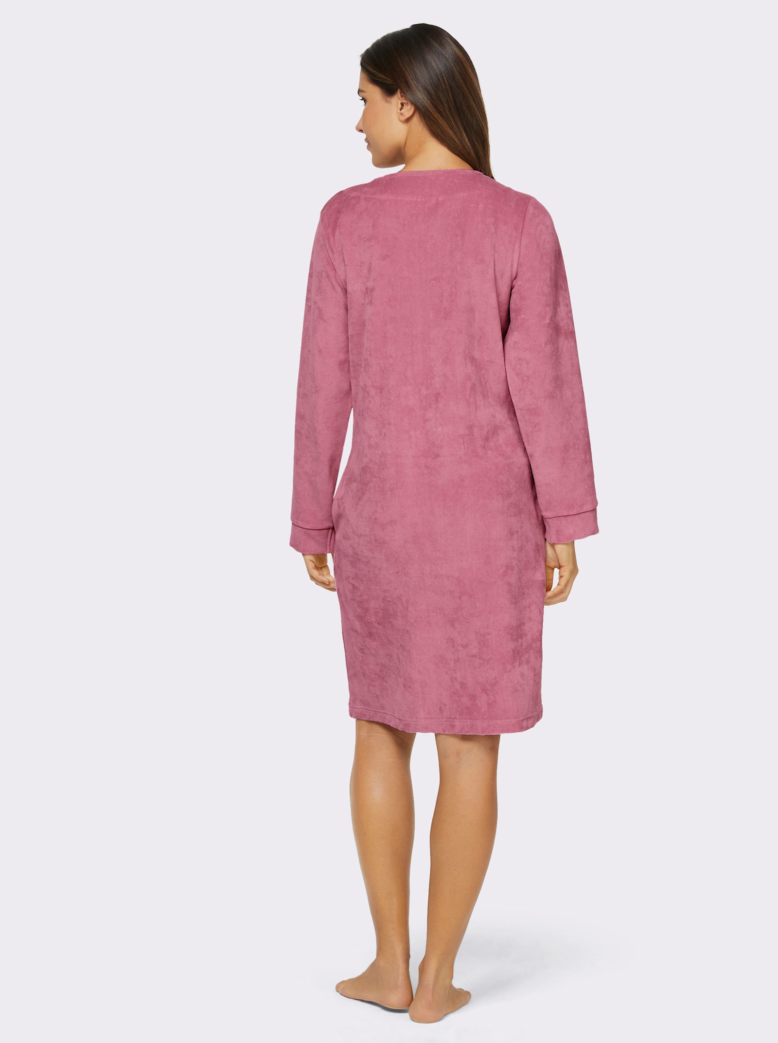 Plantier Morgenmantel in Nicki-Qualität - altrosa