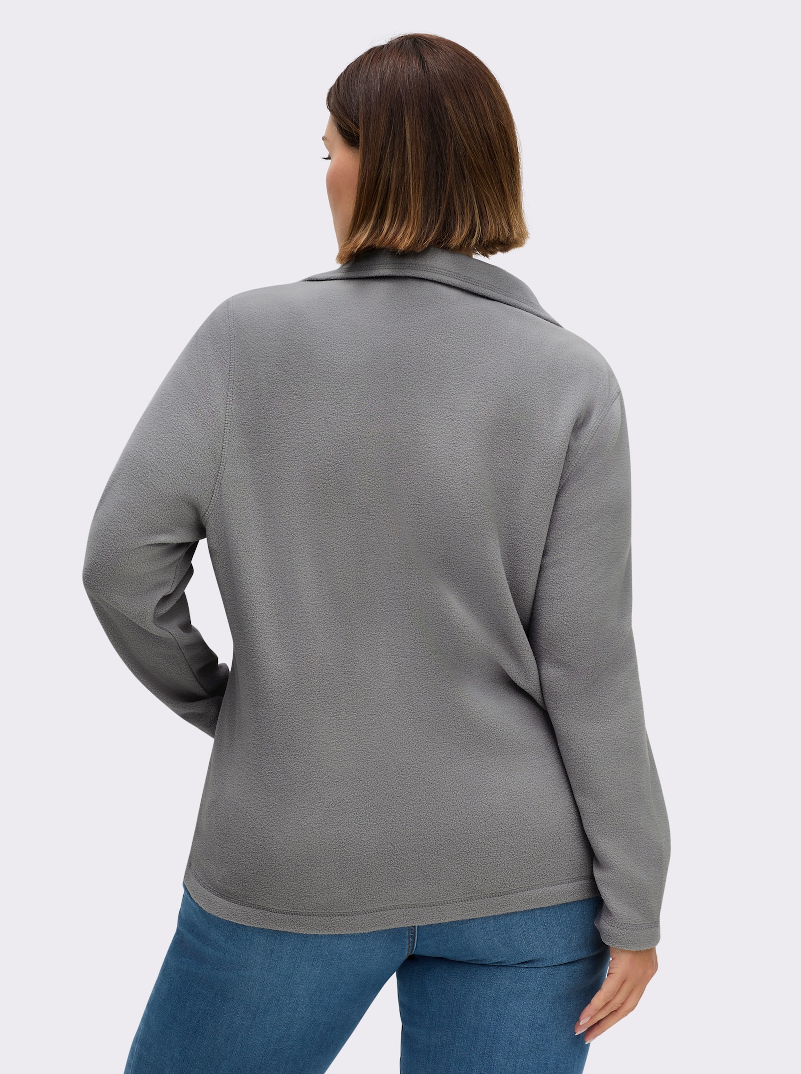 Fleecejacke mit zwei Taschen - grau