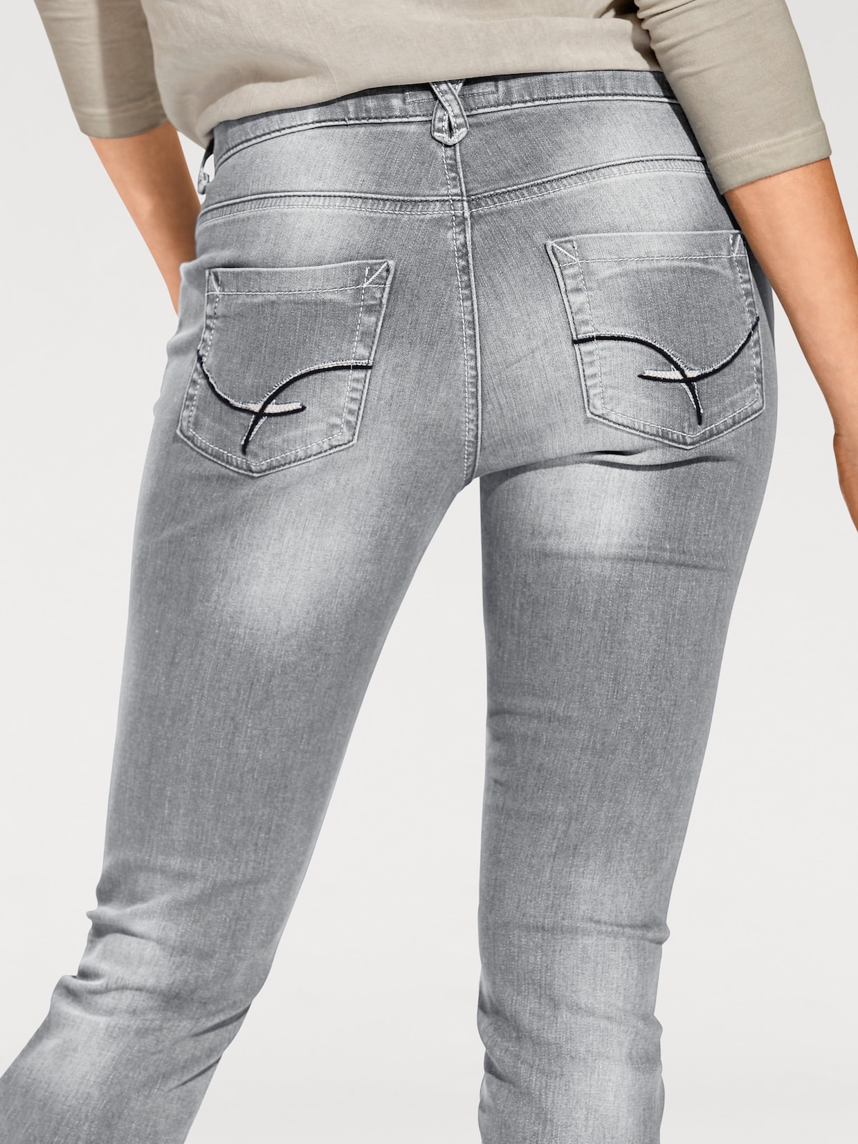 heine Jeans effet ventre plat - gris denim