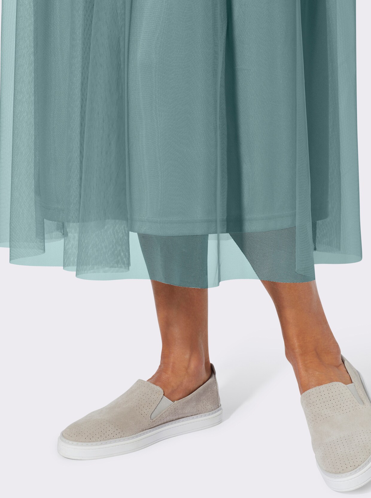 Plisseerock in Mesh-Qualität, gefüttert - jade