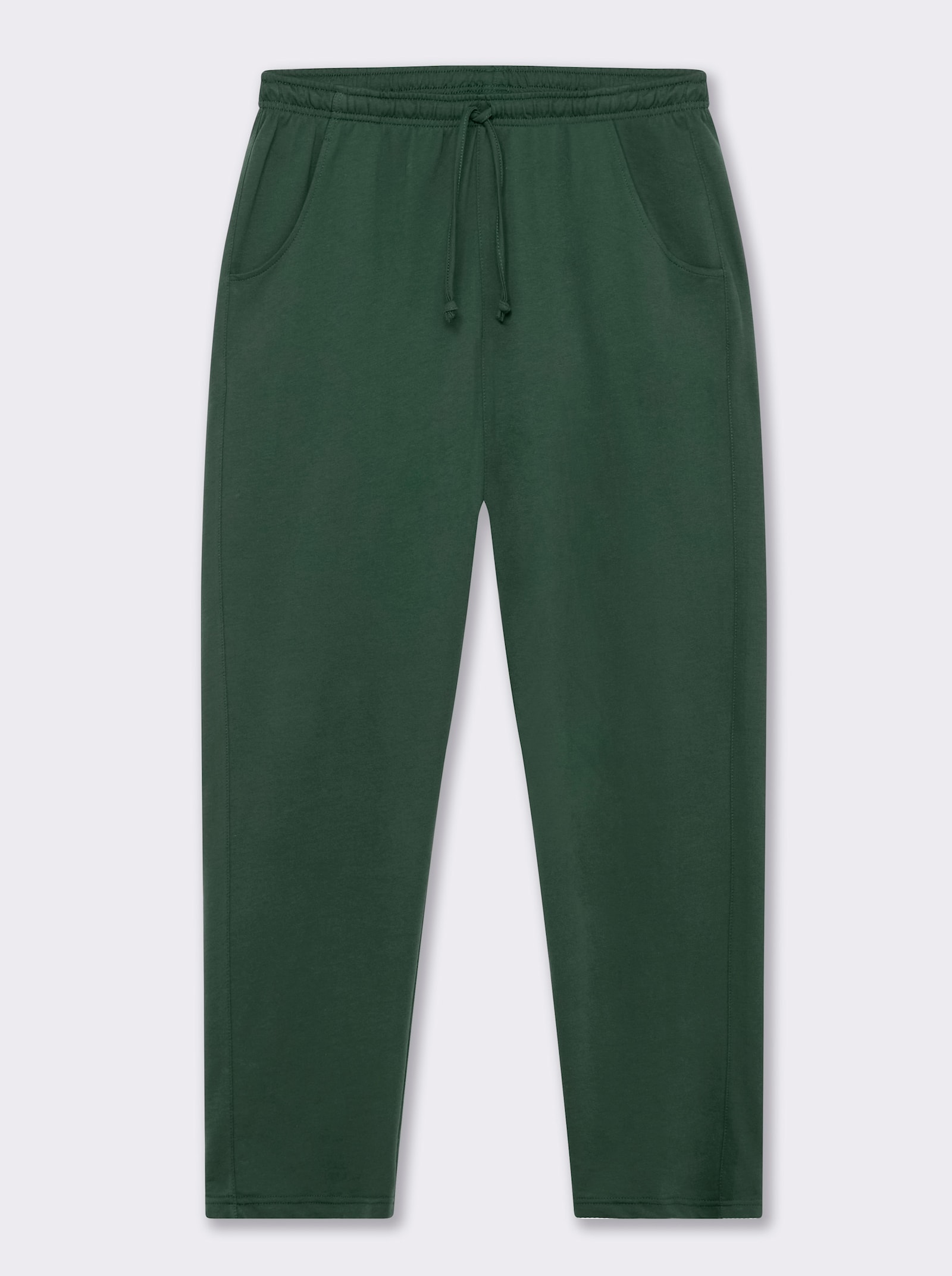 Jerseyhose mit Tunnelzug und Bindeband - moos