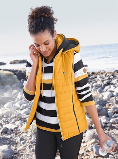 Steppweste mit abnehmbarer Kapuze - ocker