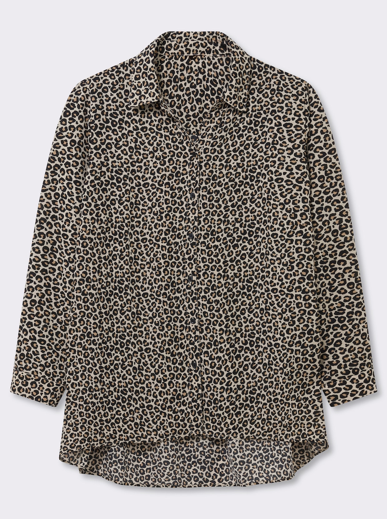 Druckbluse im Animal-Print - schwarz-camel-bedruckt