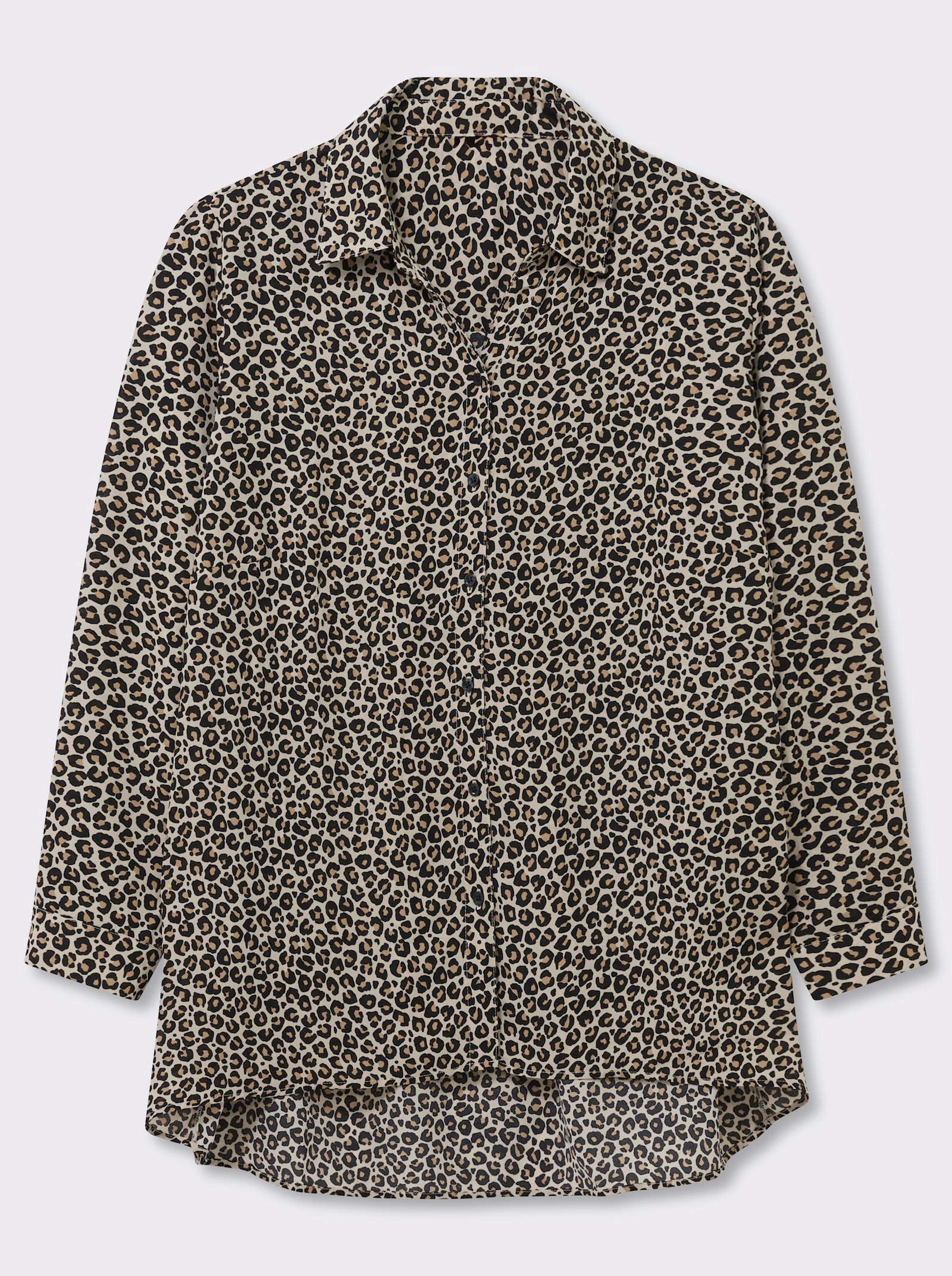 Druckbluse im Animal-Print - schwarz-camel-bedruckt