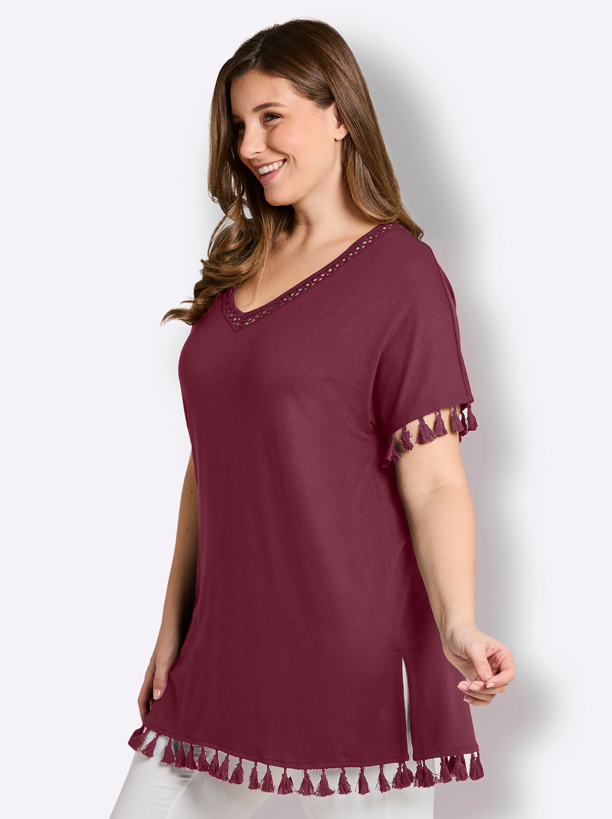 Sheego Damen Bordeaux Longshirt - Bild 2
