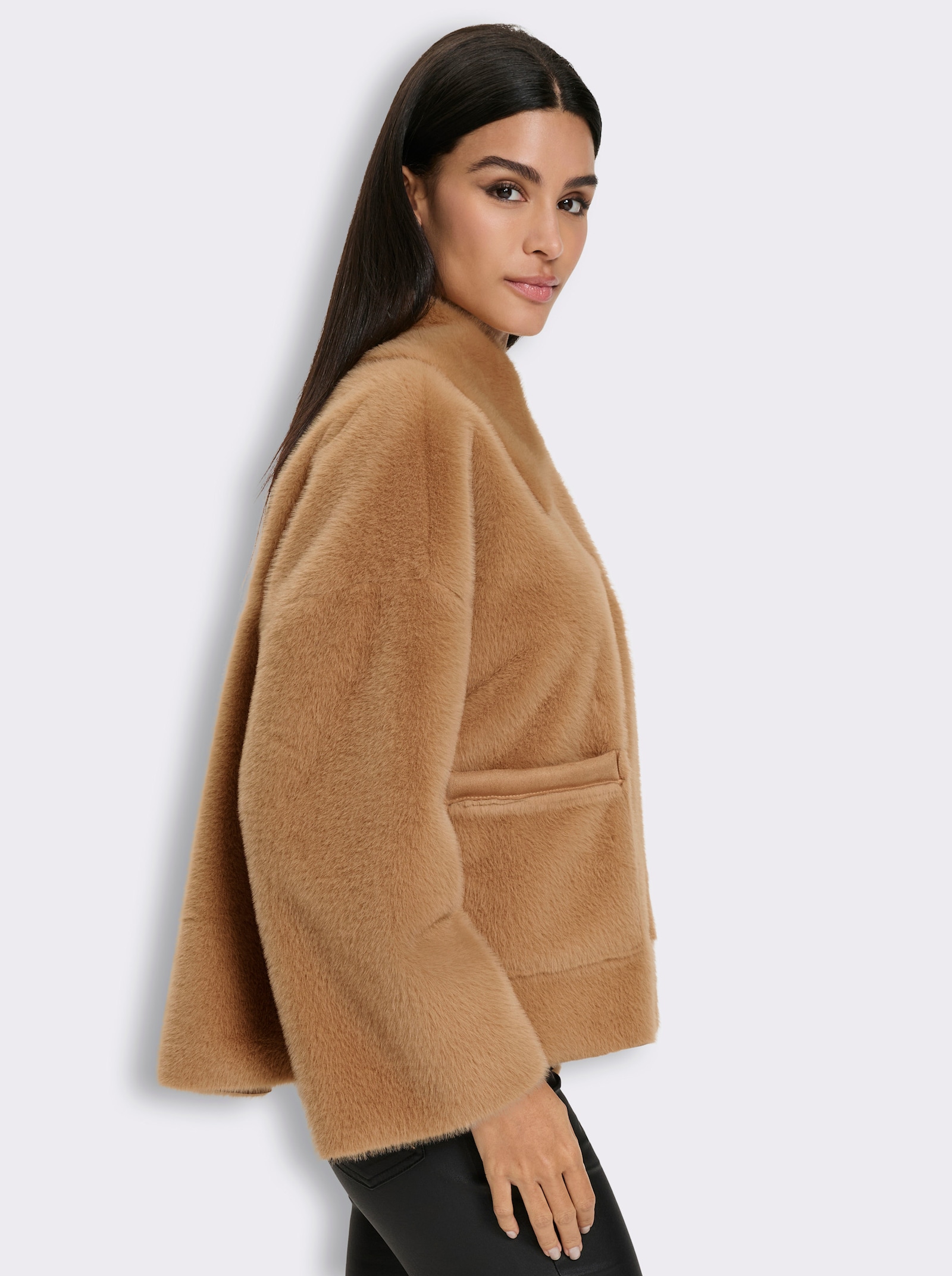 heine Fellimitatjacke - camel