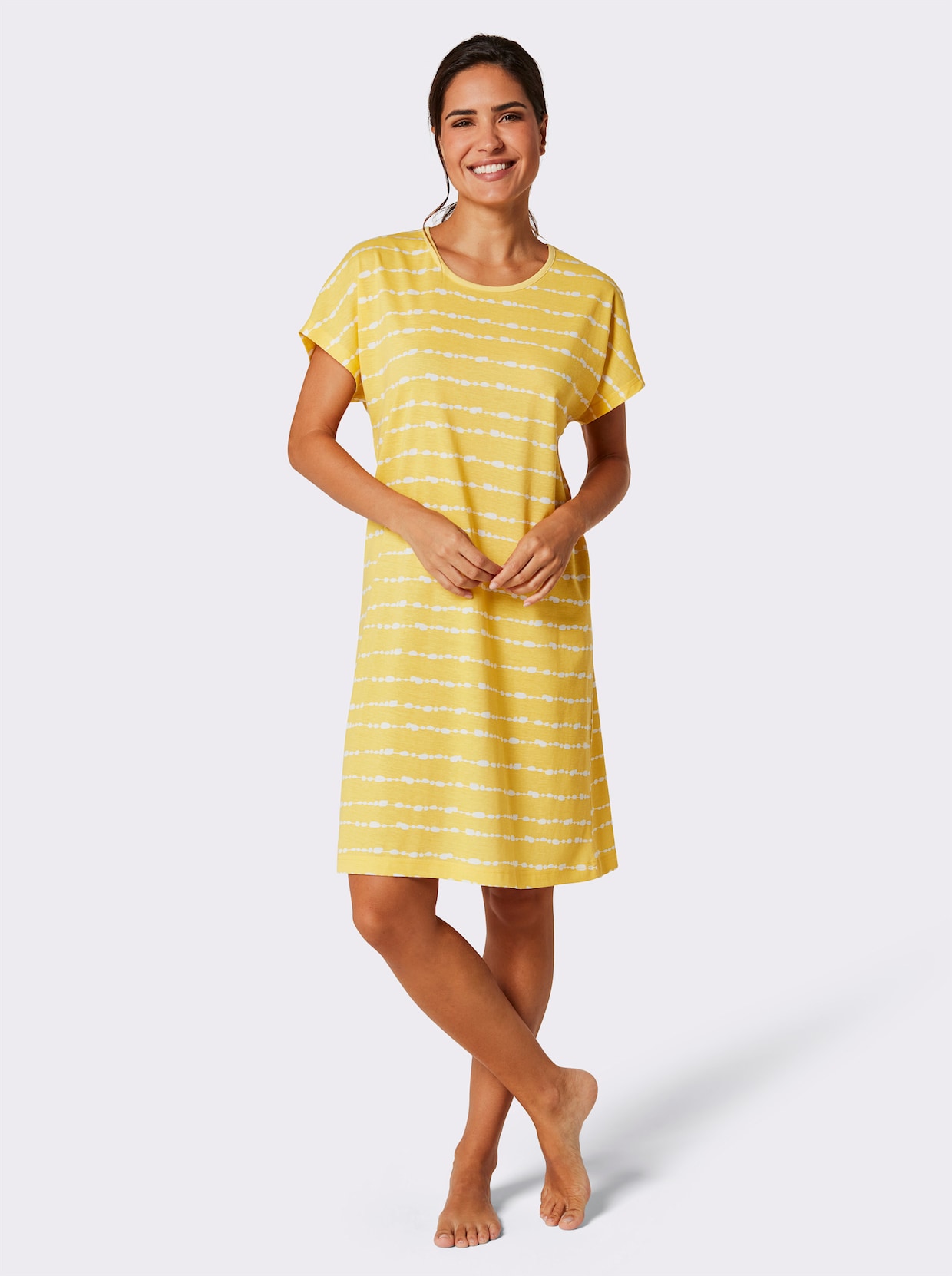 wäschepur Sleepshirts - marine-weiß-gestreift + gelb-weiß-gestreift