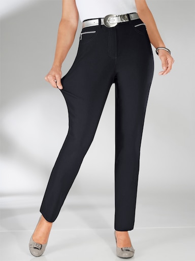 Stehmann Comfort line Stretch-Hose mit Zier-Taschen vorne - schwarz