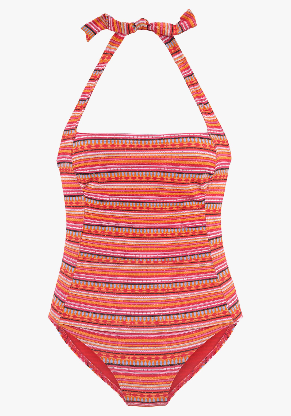 LASCANA Badeanzug - orange gestreift