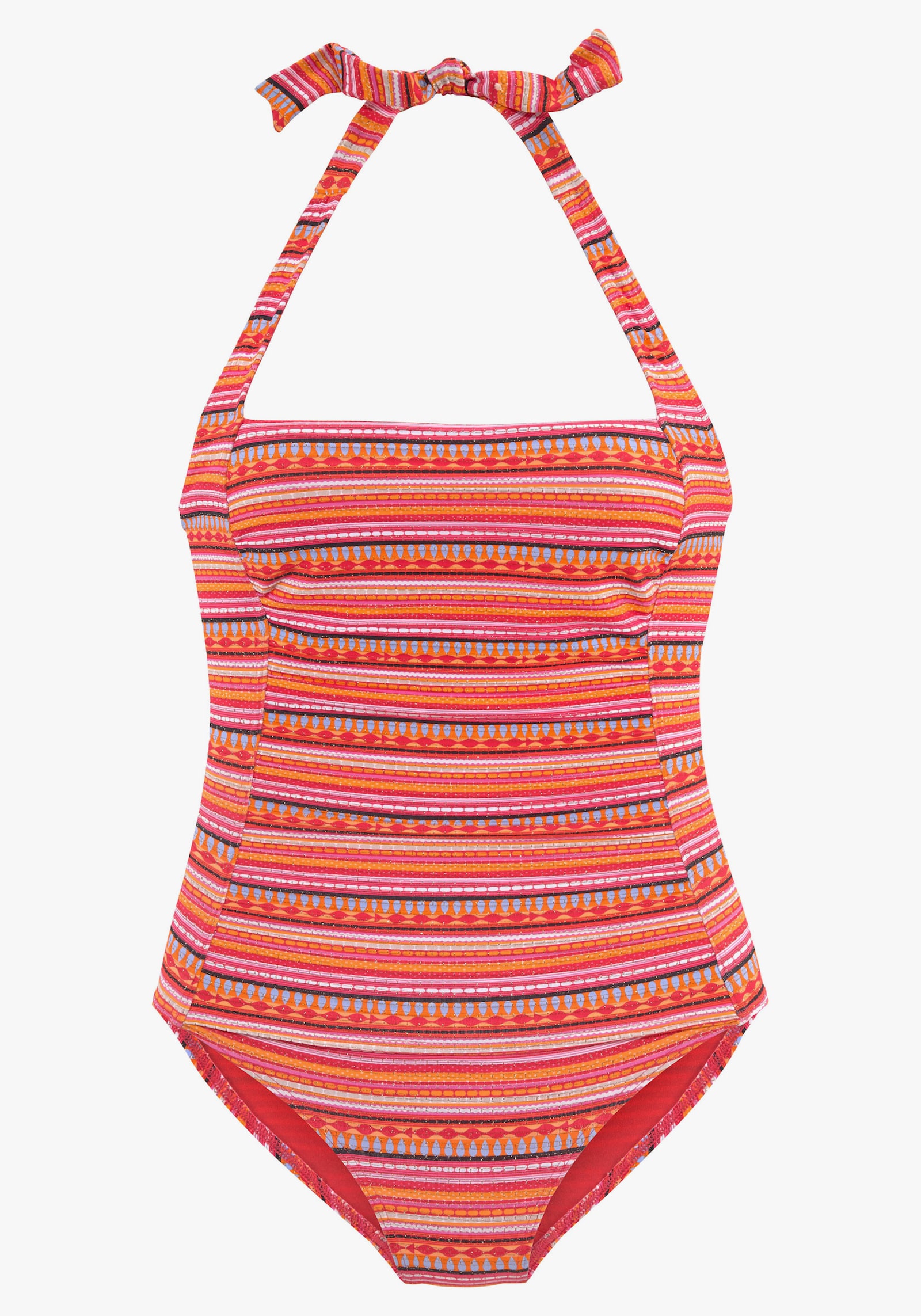 LASCANA Badeanzug - orange gestreift