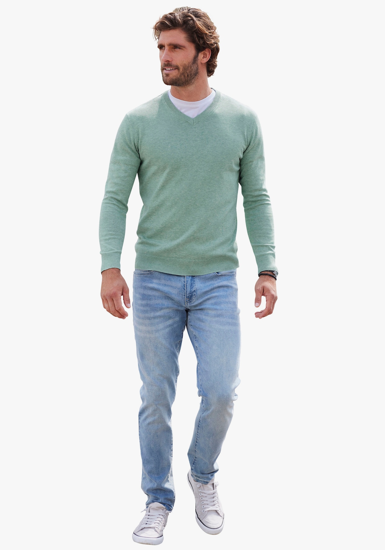 H.I.S Strickpullover - mint-meliert