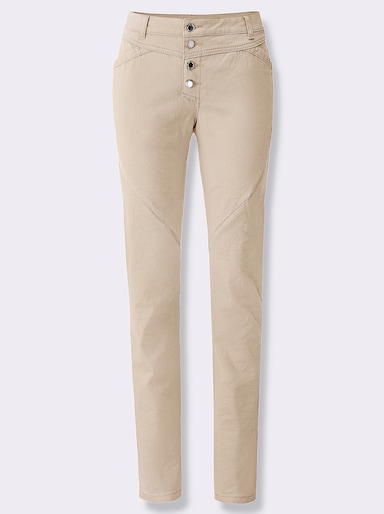 Jeans mit Knopfleiste statt Reißverschluss - elfenbein