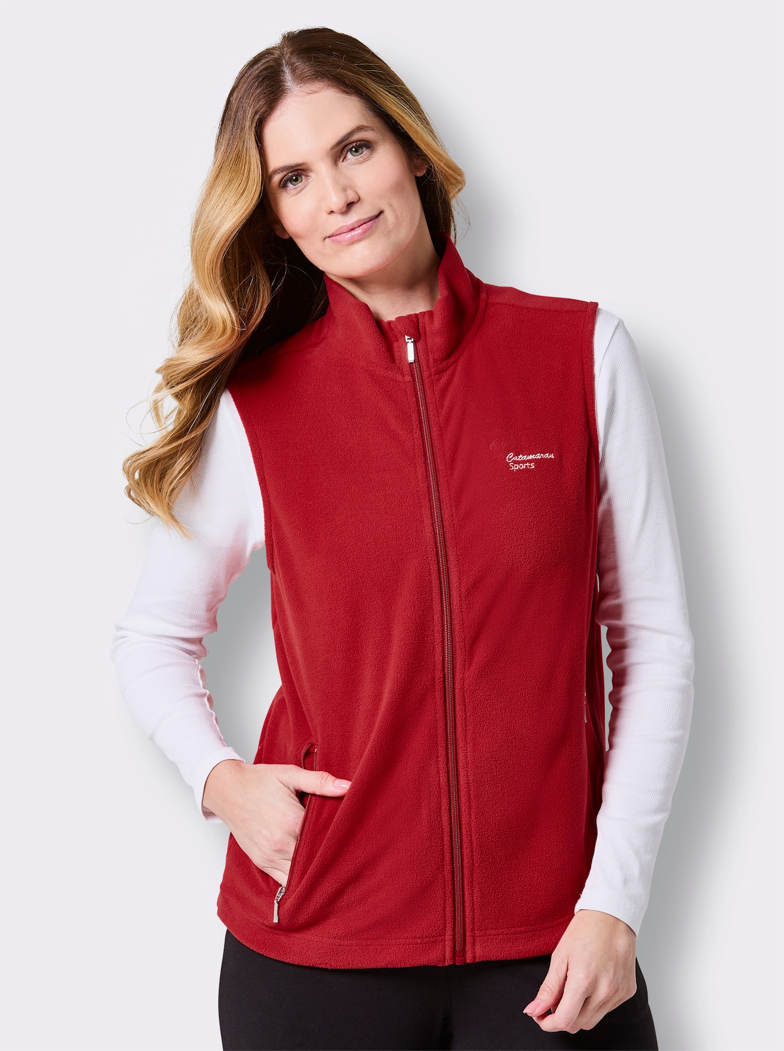 Catamaran Sports Fleeceweste mit weitenregulierbarem Saum - rot