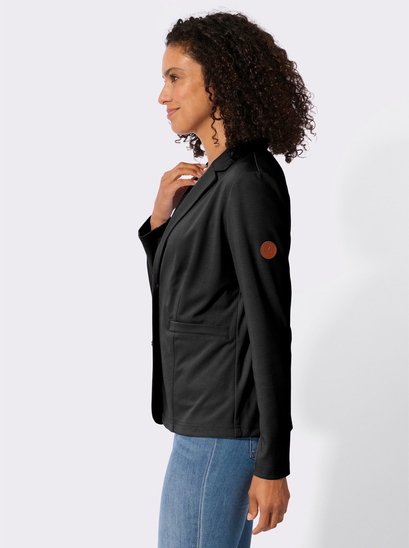 Jerseyblazer in Interlock-Qualität - schwarz