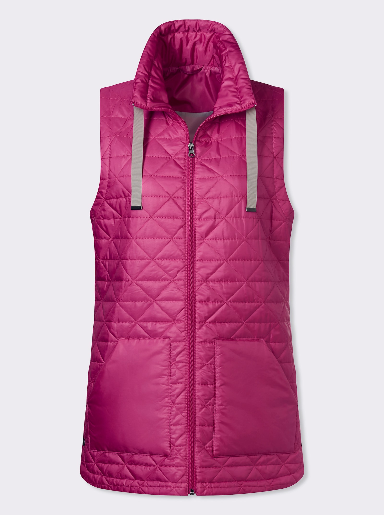 Steppweste mit Druckknöpfen - fuchsia