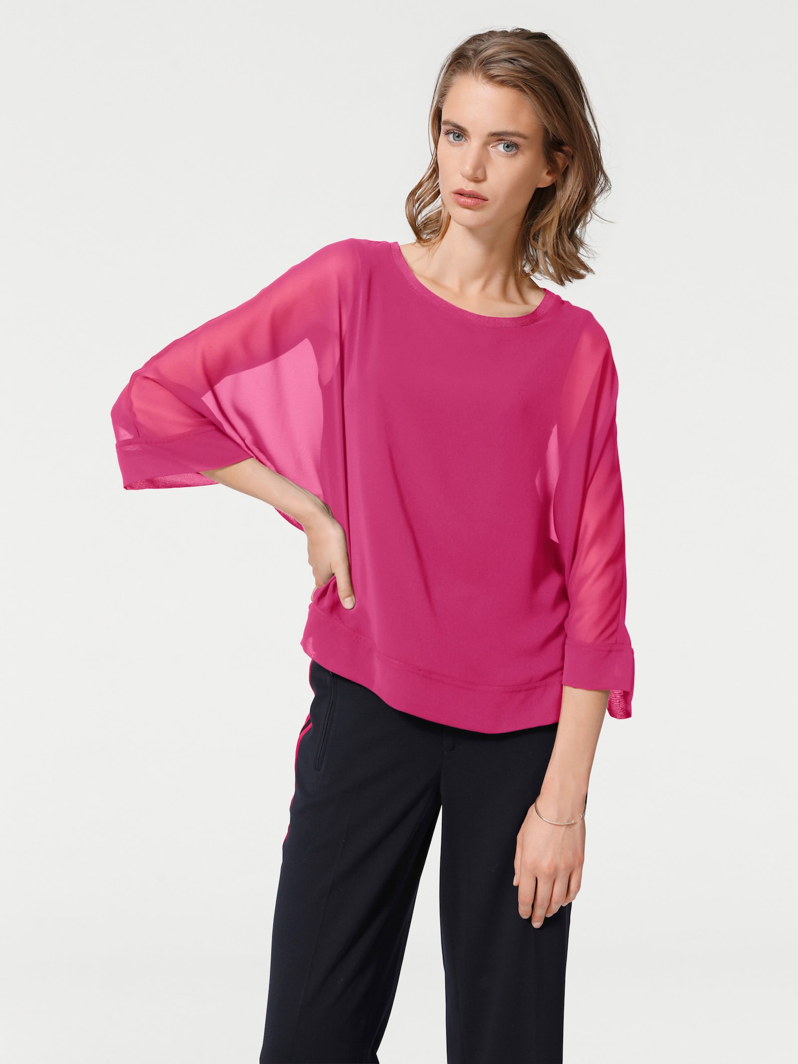 heine Blusenshirt mit Fledermausärmeln - pink