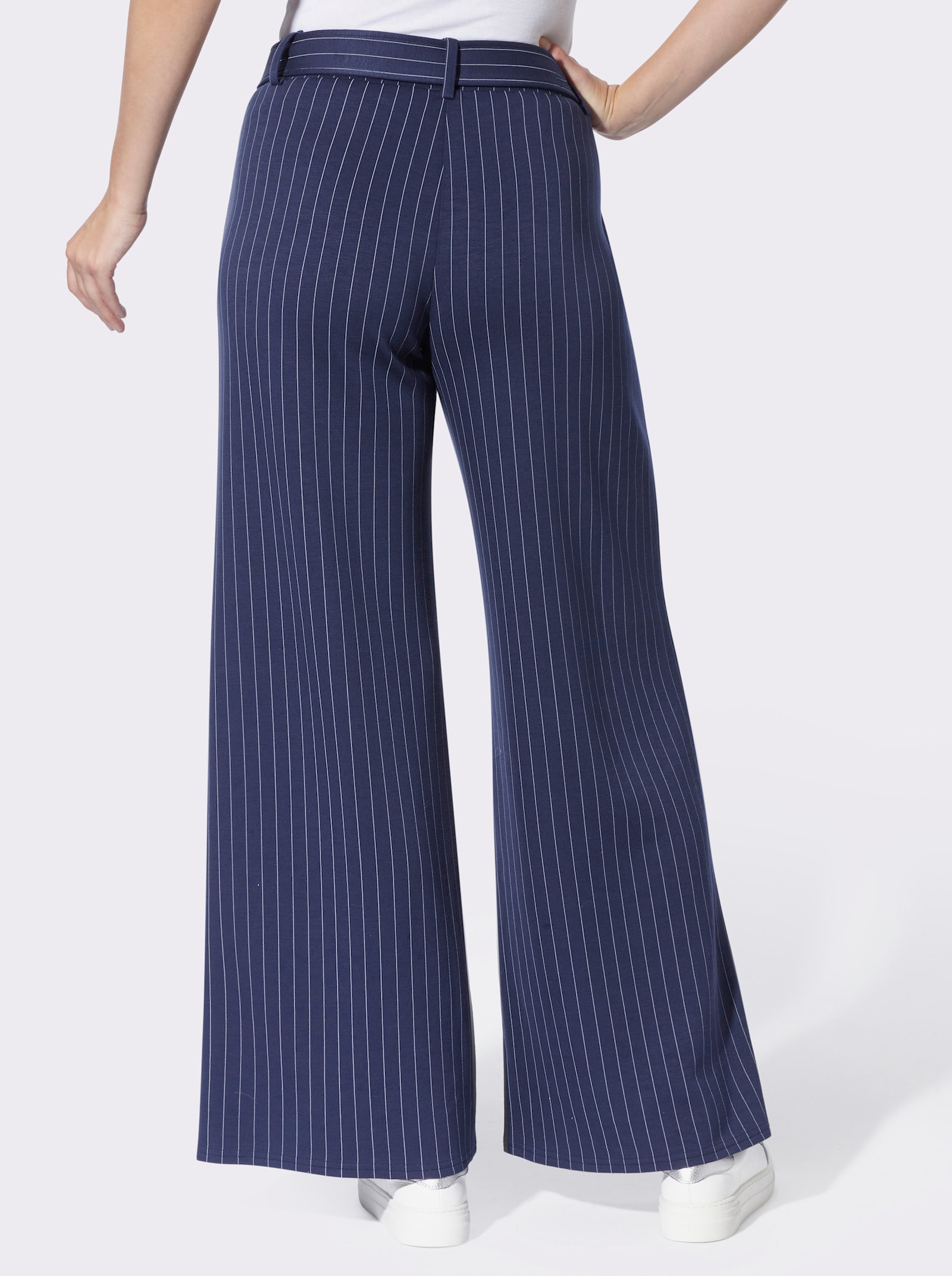 heine Jerseyhose mit Nadelstreifen - marine-silberfarben Nadelstreifen