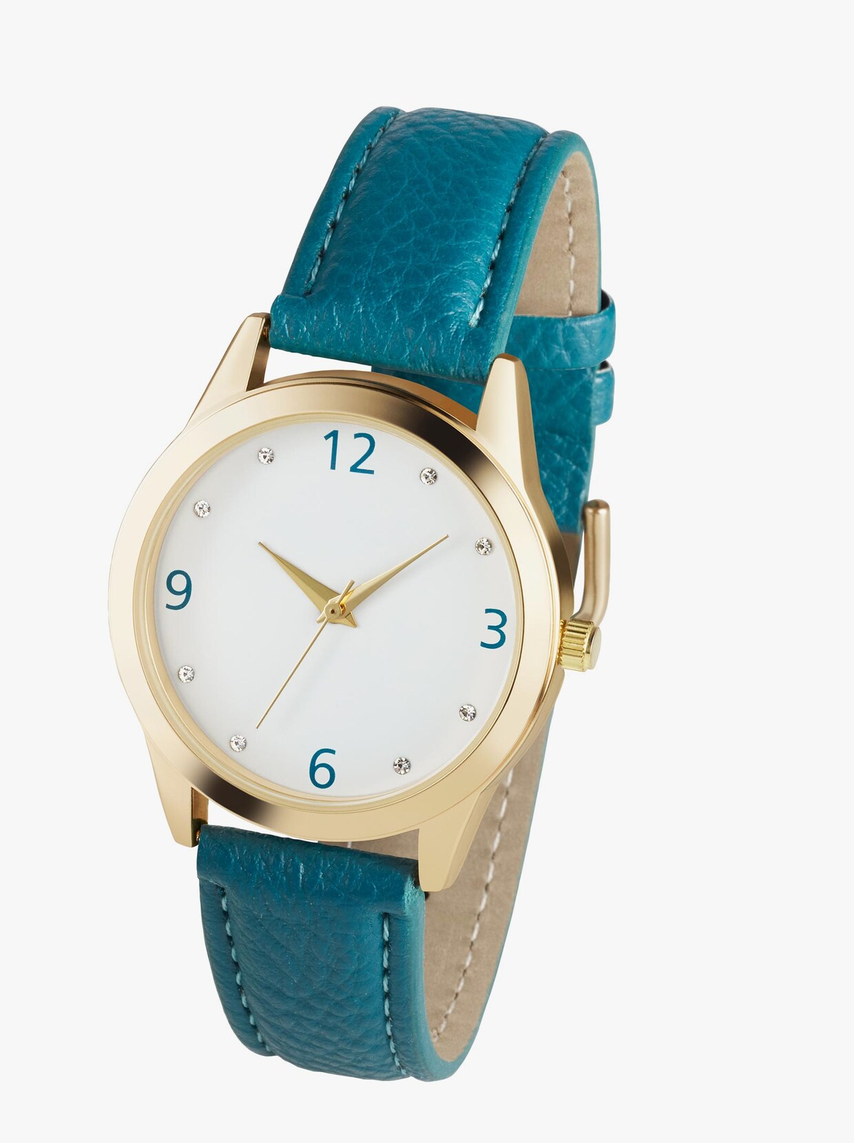 Portemonnee en horloge - bleu gedessineerd