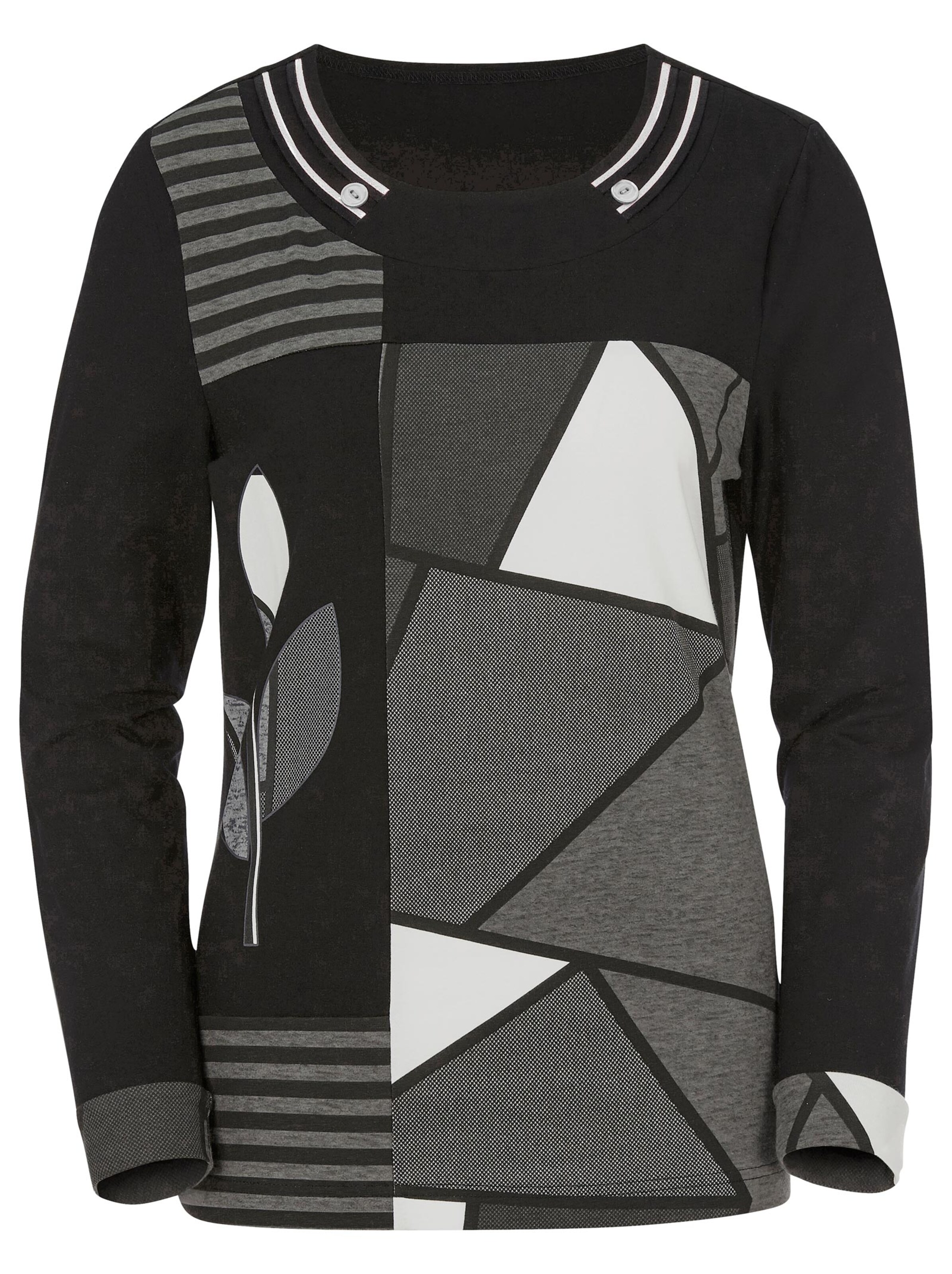 Shirt - schwarz-ecru-gemustert