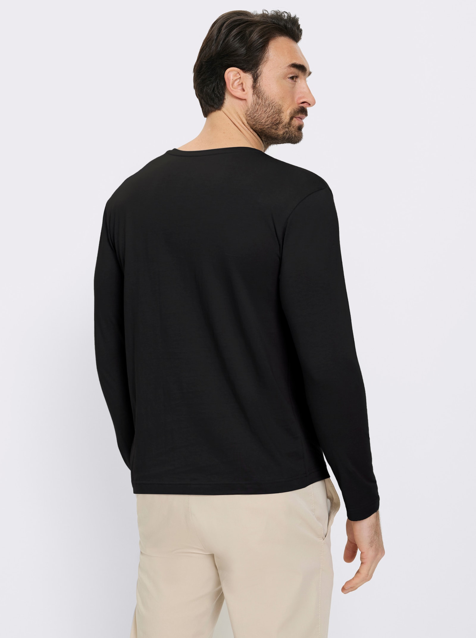 Catamaran Langarmshirt mit Front-Print - schwarz-bleu-bedruckt