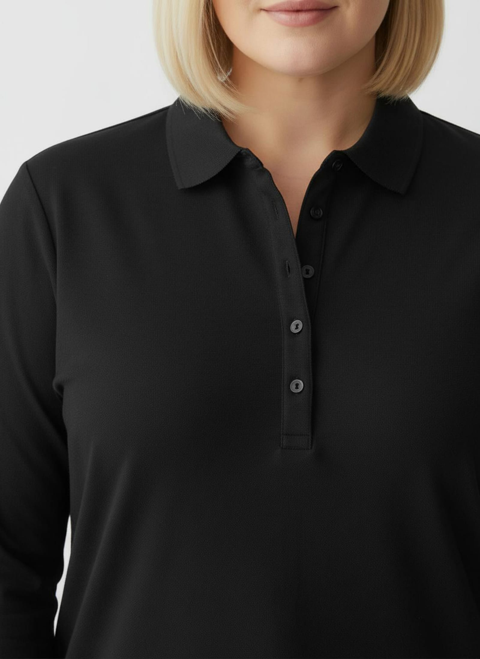 Poloshirt aus Baumwoll-Qualität - schwarz