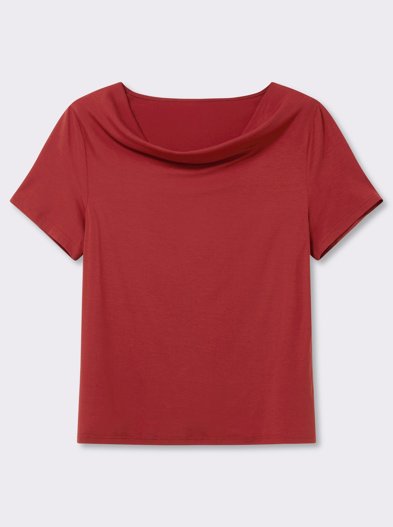 Wasserfallshirt mit kurzen Ärmeln - zimt