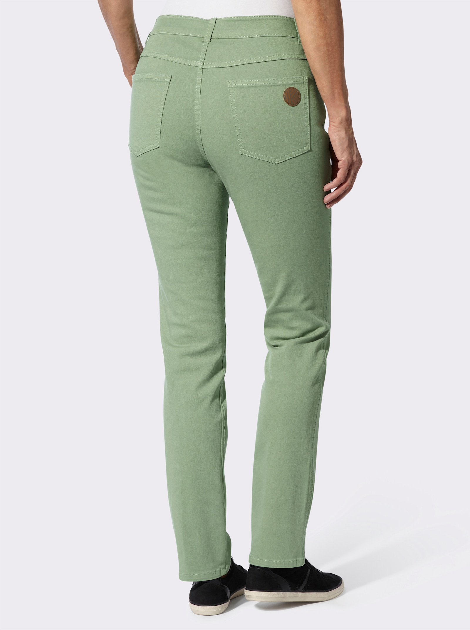 Röhrenjeans in Twill-Qualität - eucalyptus