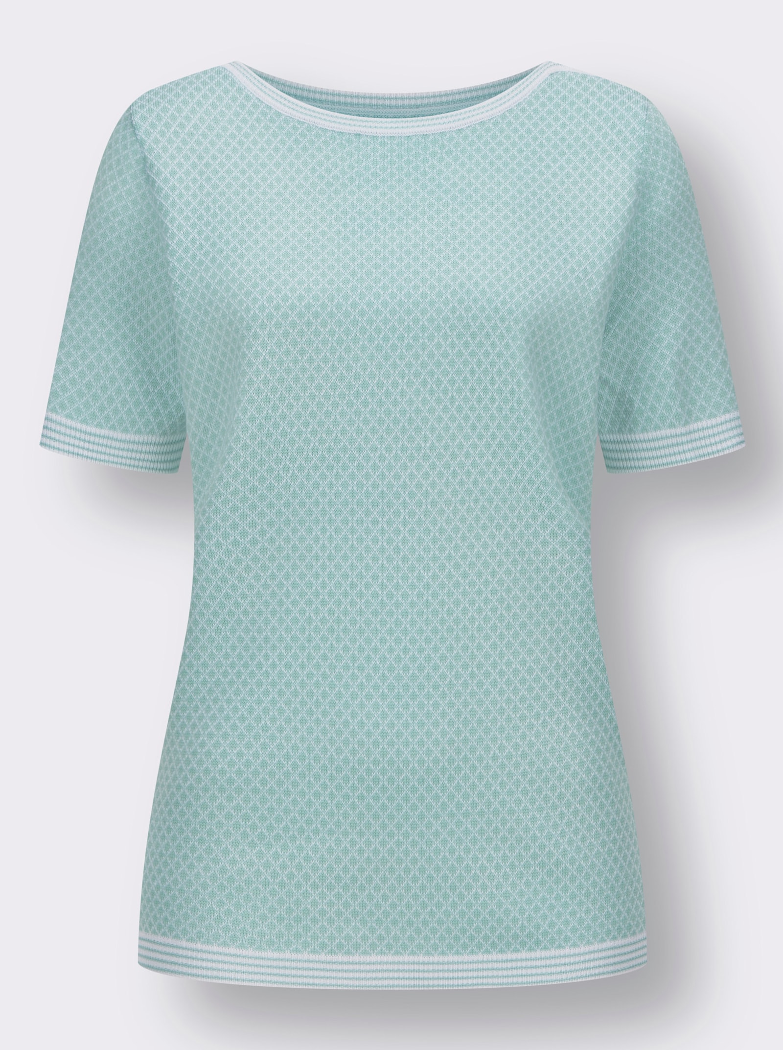 Kurzarmpullover mit U-Boot-Ausschnitt - mint