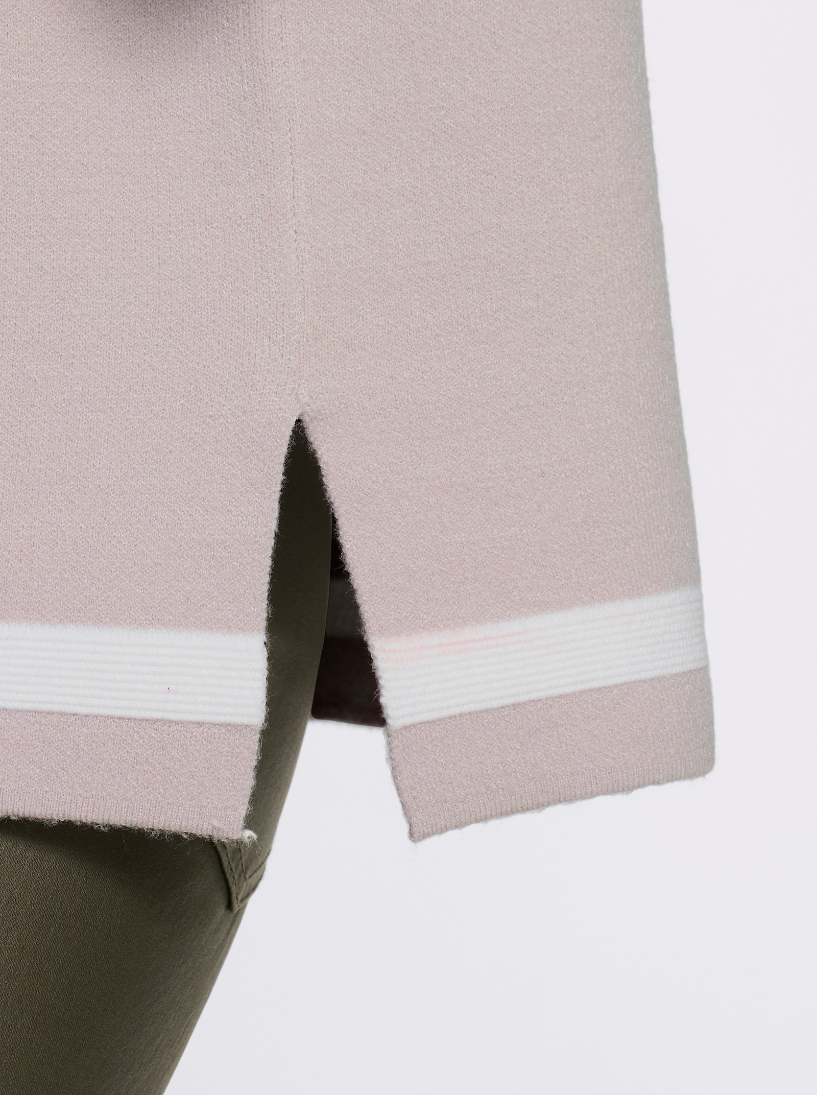 heine 3/4 Arm-Pullover mit Grafik-Muster - hellgrau-eucalyptus-gemustert