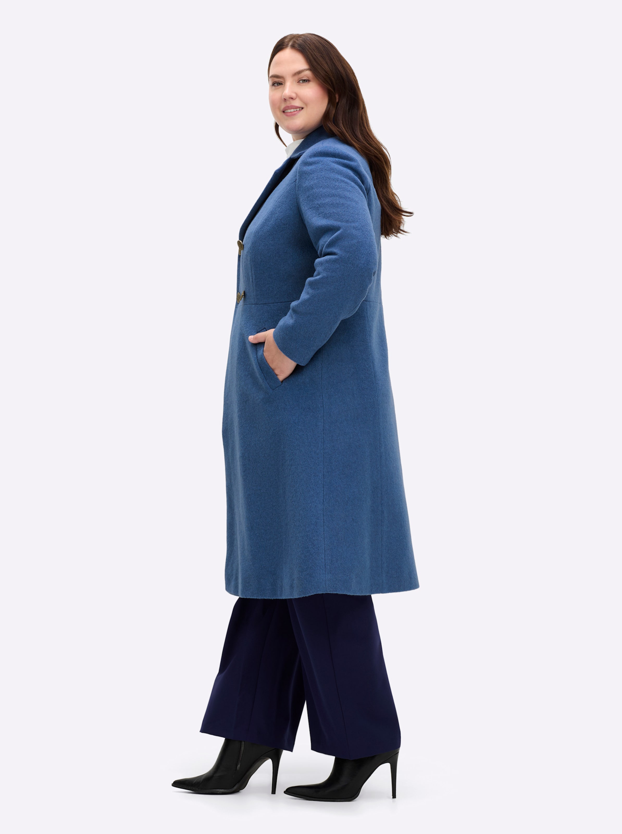 Sheego By Joe Browns Damen Jeansblau Wintermantel - Bild 3
