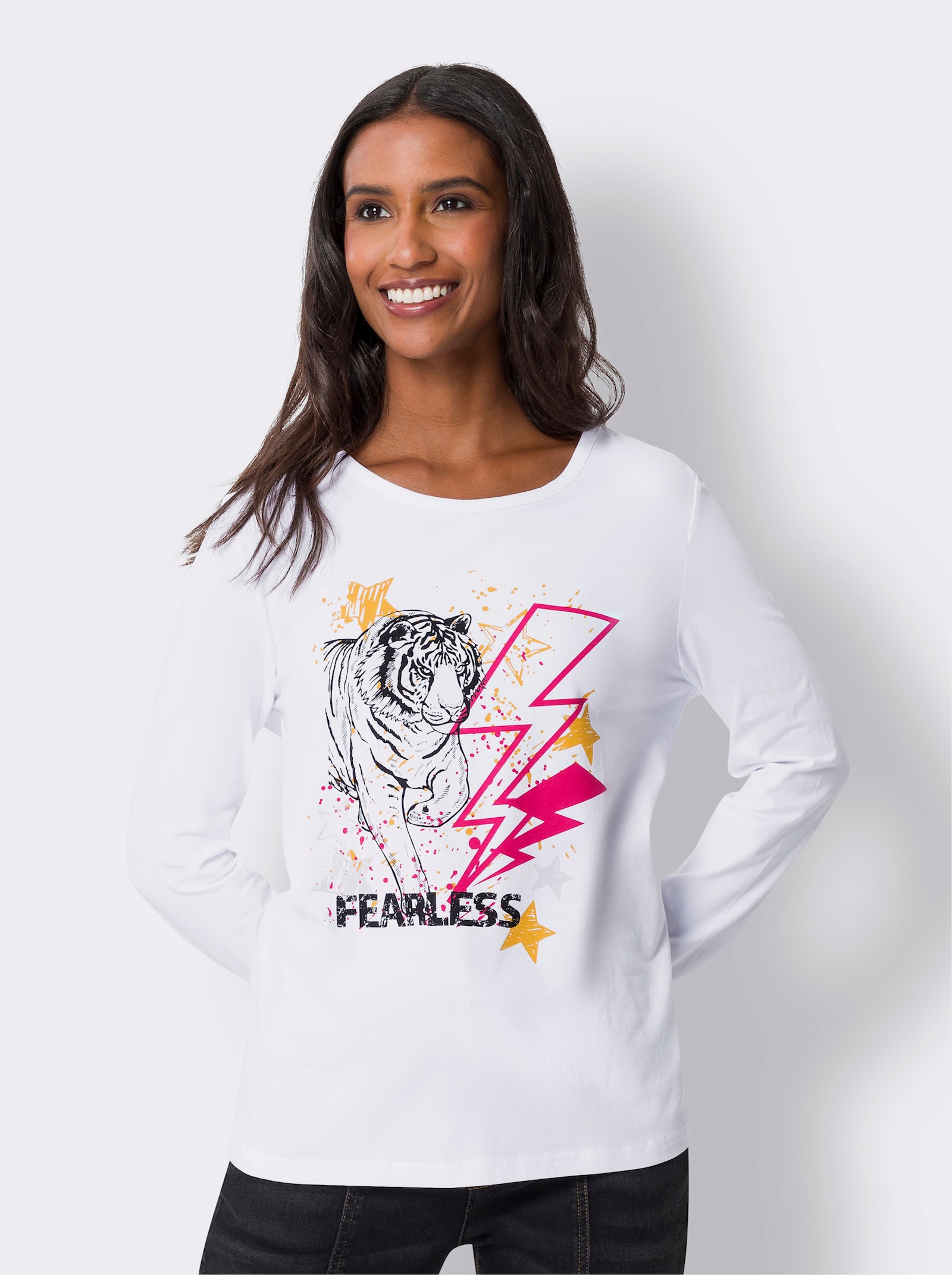 heine T-shirt à manches longues avec lettrage - blanc