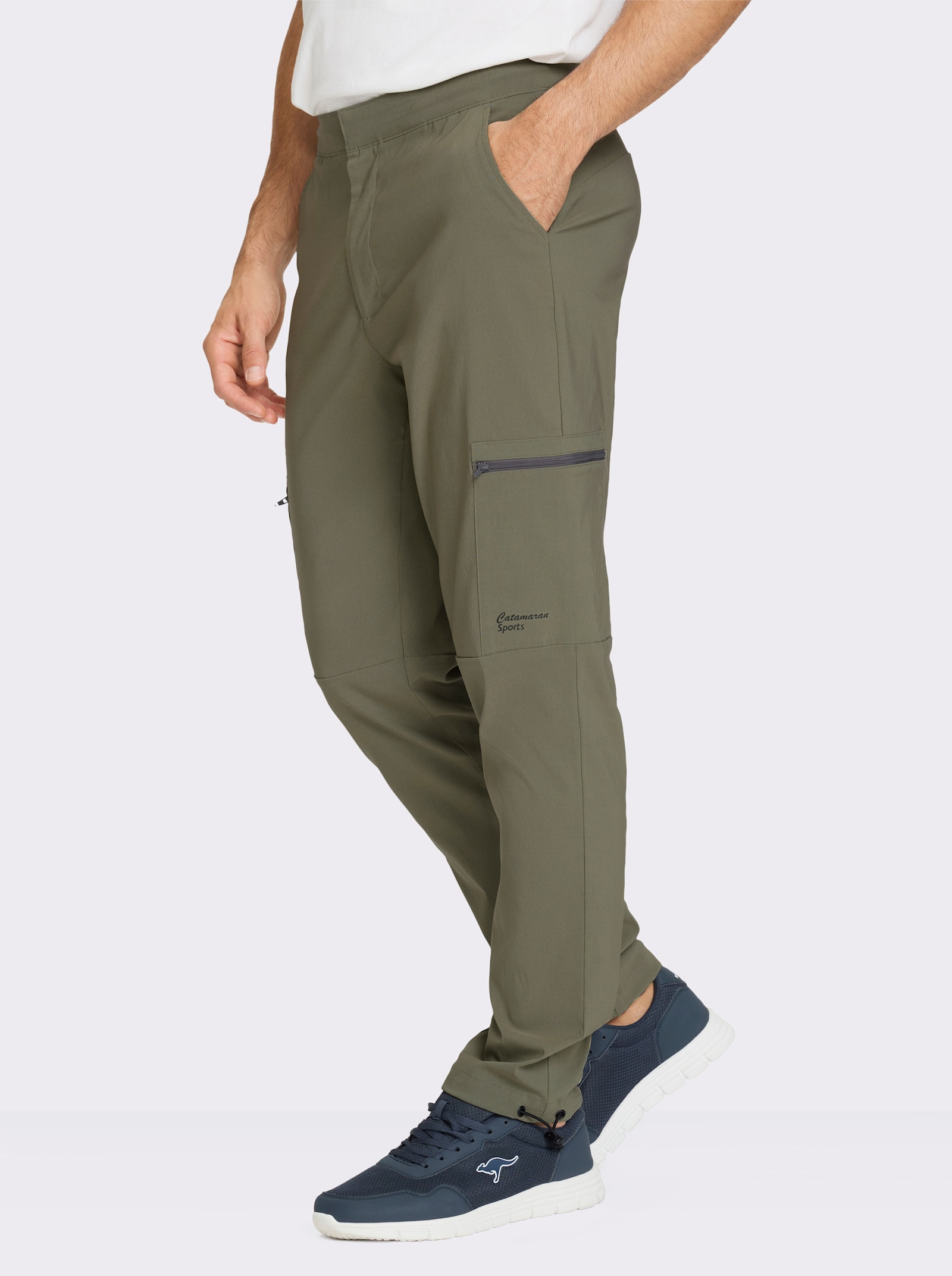 Catamaran Sports Trekkinghose mit Reißverschluss-Cargotaschen - khaki